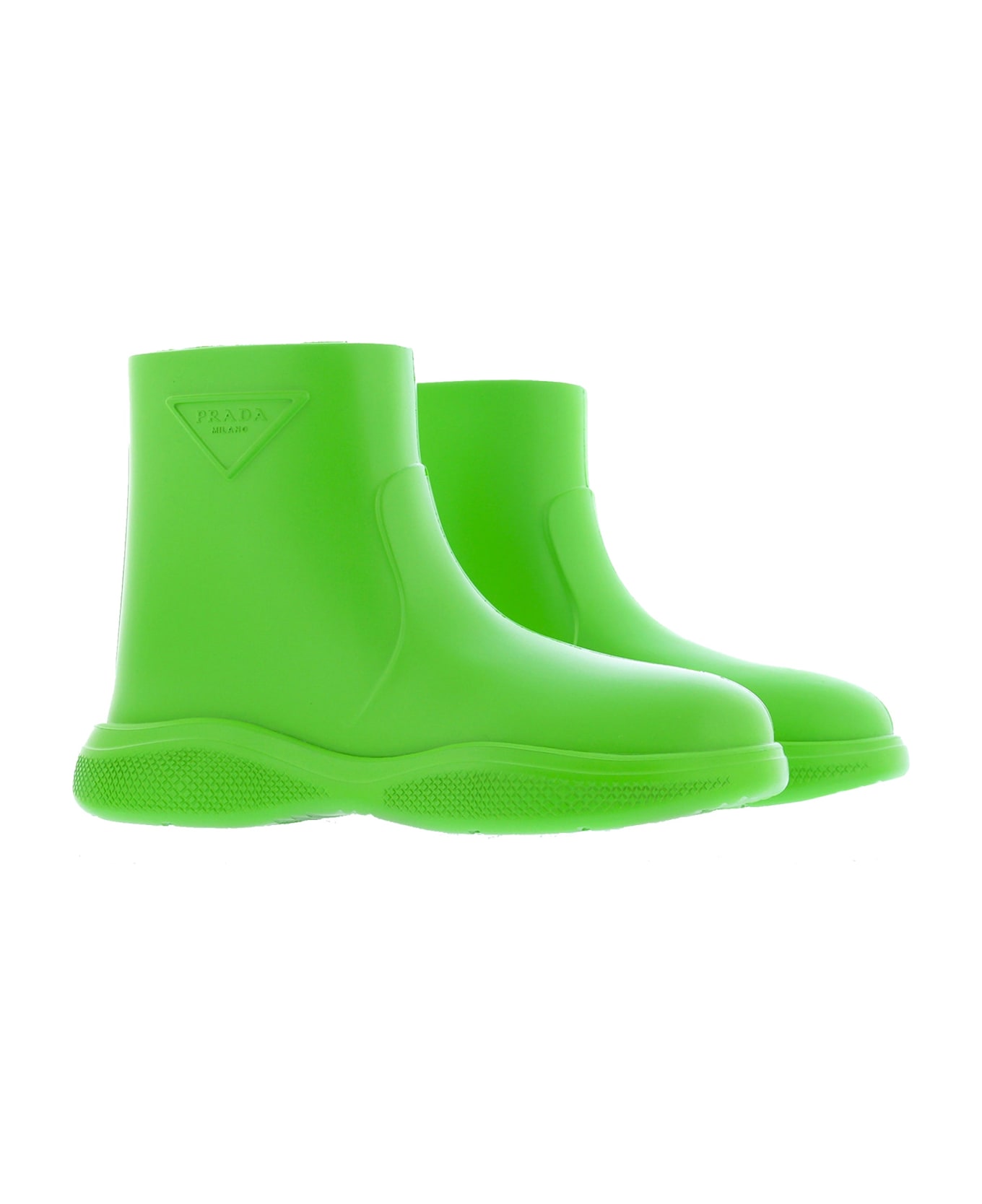 Prada Logo Rubber Boots - Green