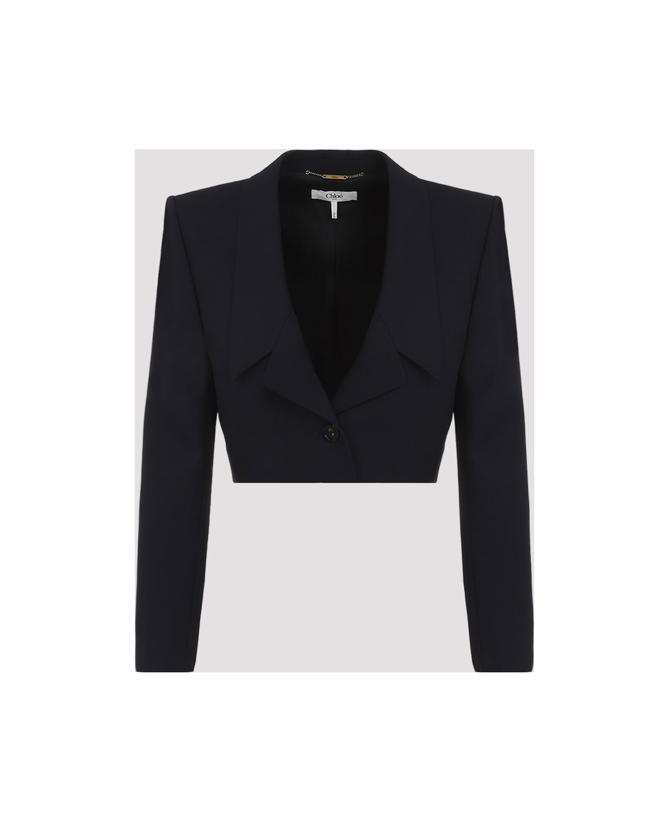 Chloé Virgin Wool Cropped Jacket - Z Eclipse Blue