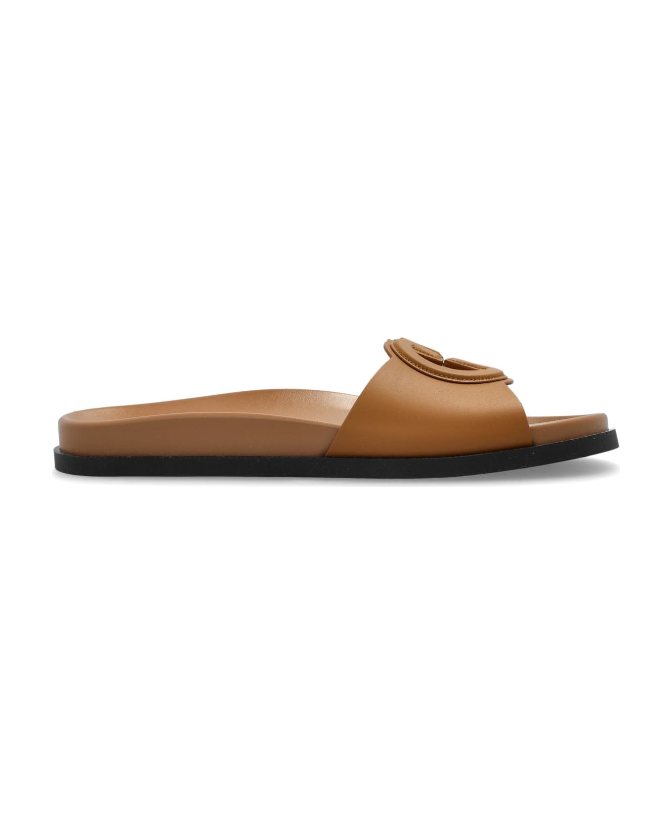 Gucci Leather Slippers - Brown