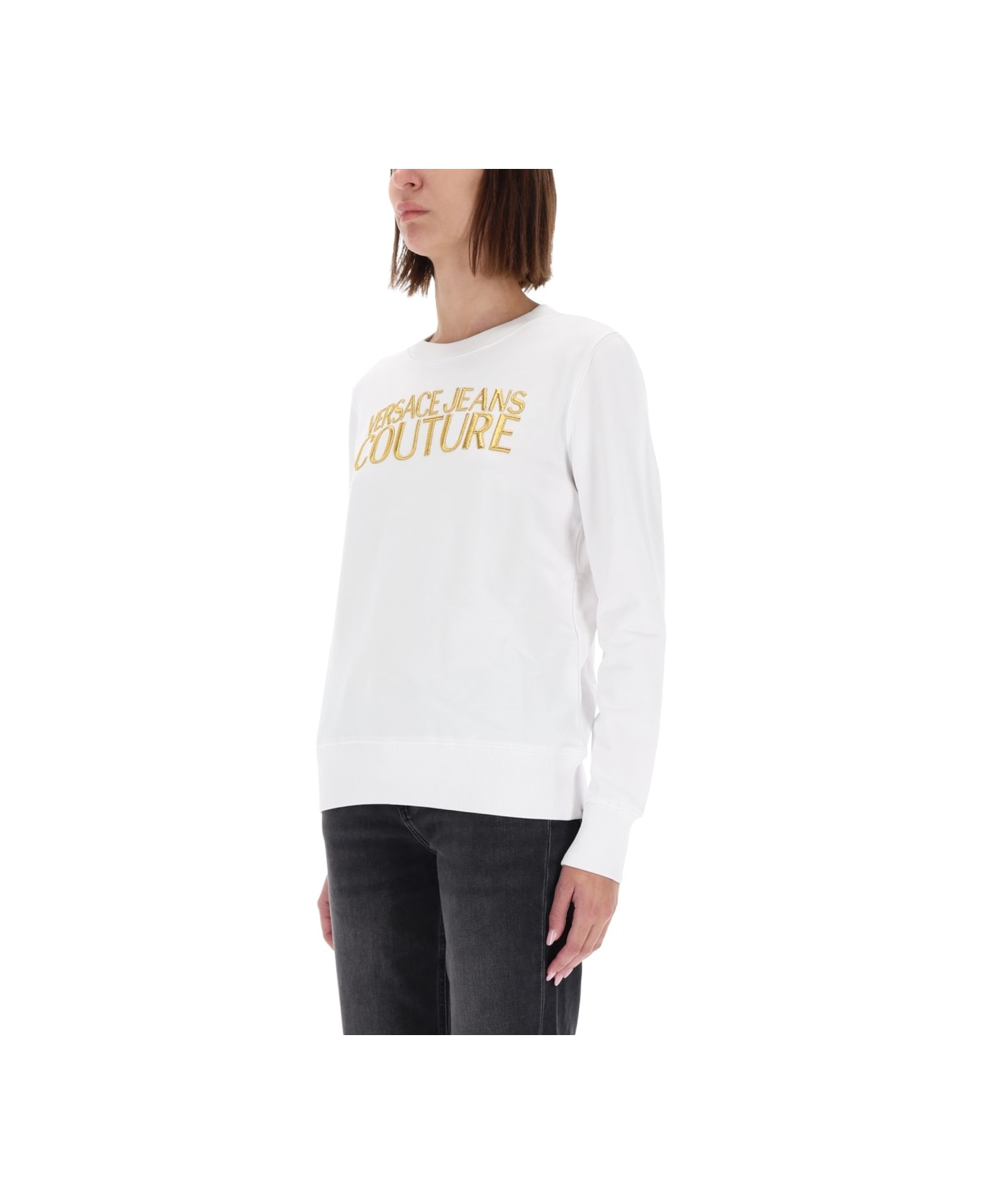 Versace Jeans Couture Sweatshirt With Logo - WHITE
