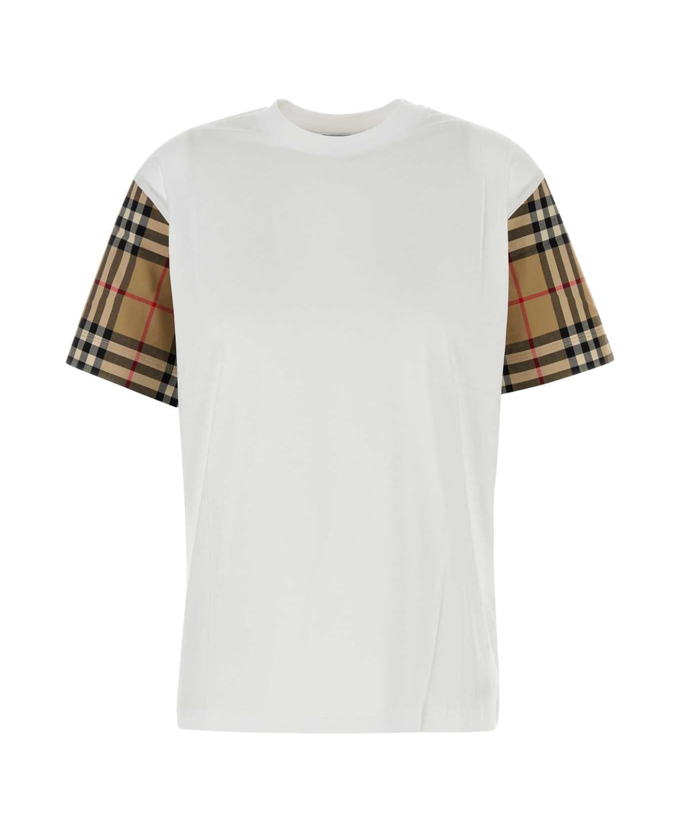 Burberry Check Archive Sleeve T-shirt - WHITE