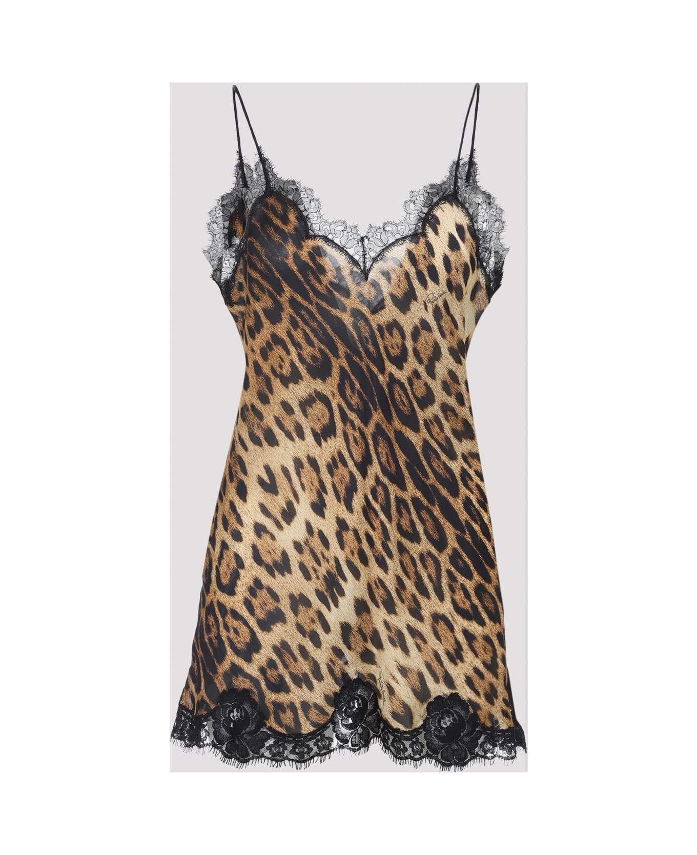 Roberto Cavalli Silk Mini Dress - Naturale