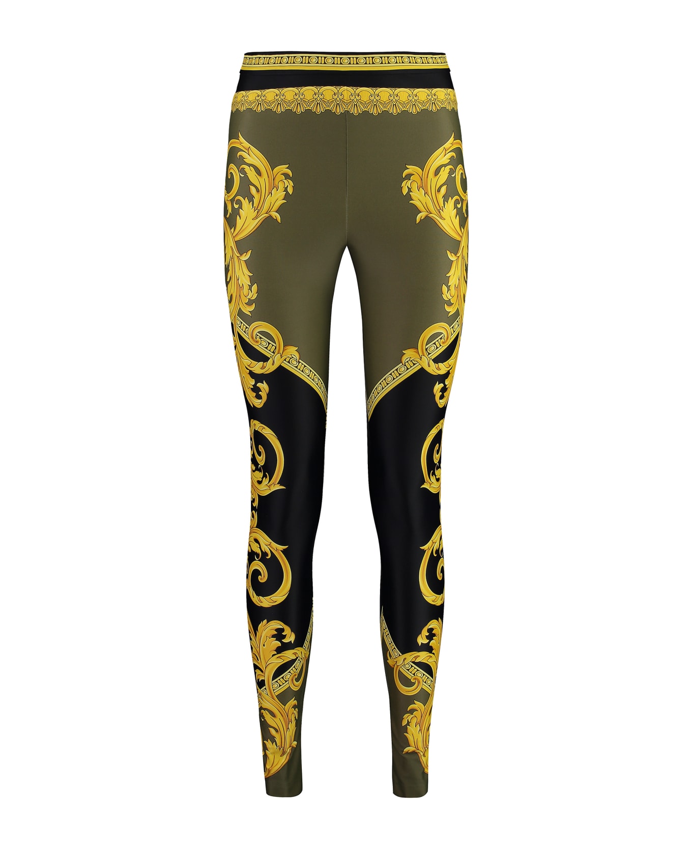 Versace Printed Leggings - green レギンス