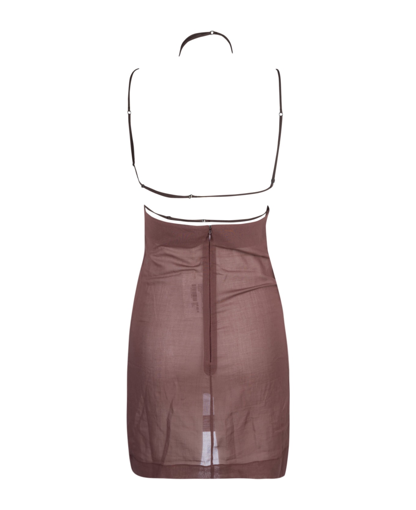 Nensi Dojaka U-wire Mini Fitted Dress - Chestnut