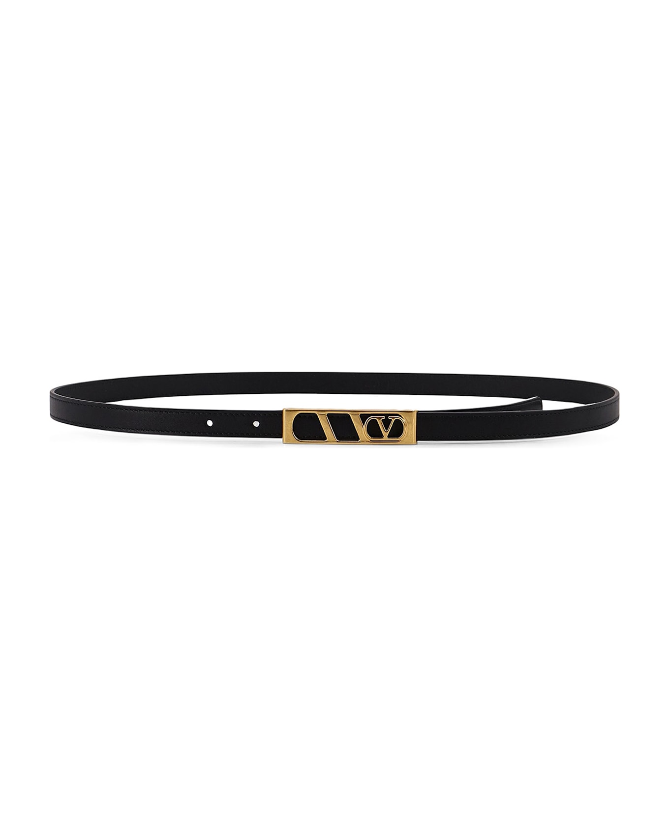 Valentino Garavani Vlogo Leather Belt - Black