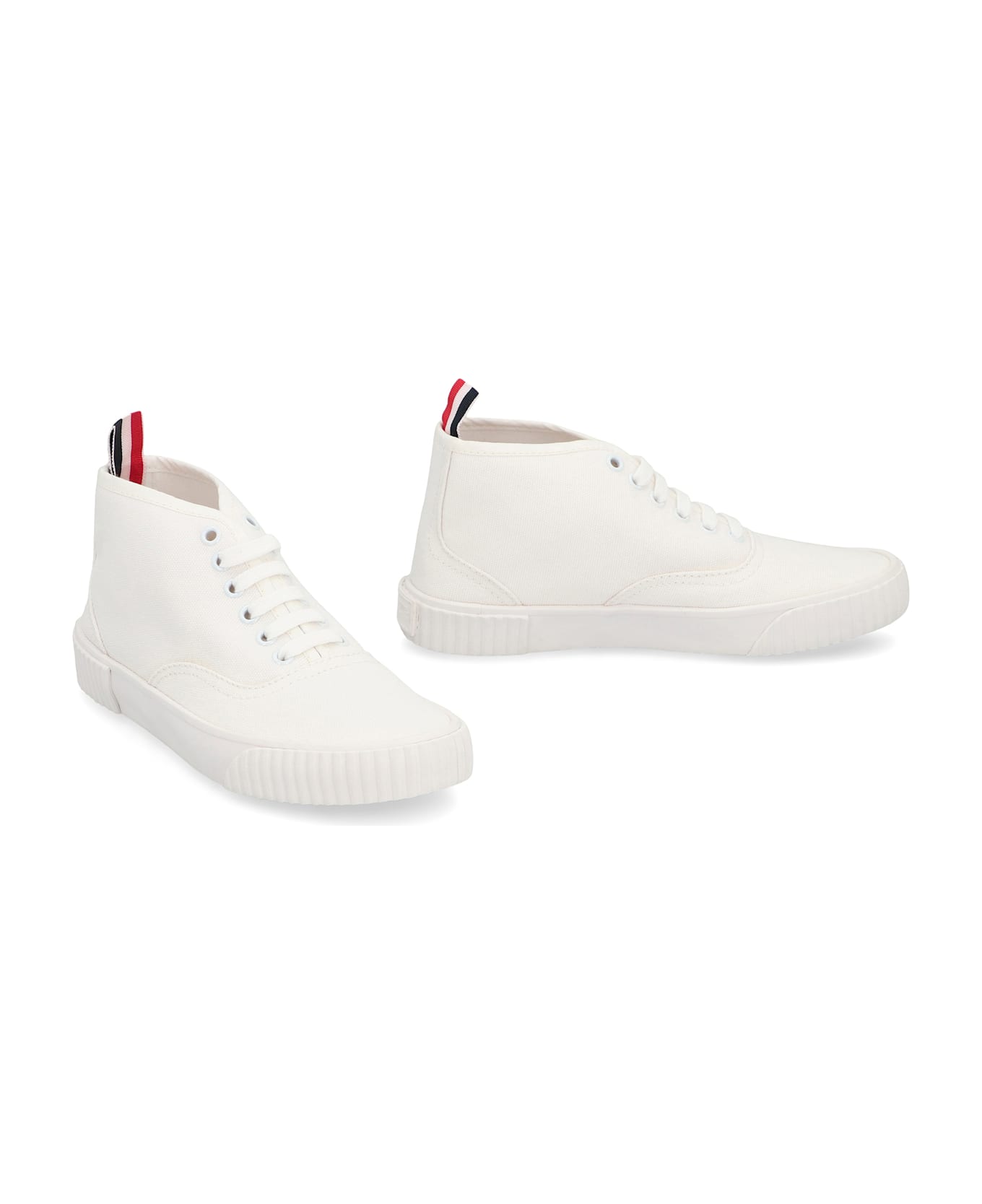 Thom Browne Heritage Trainer Vulcanized Mid-top Sneakers - White