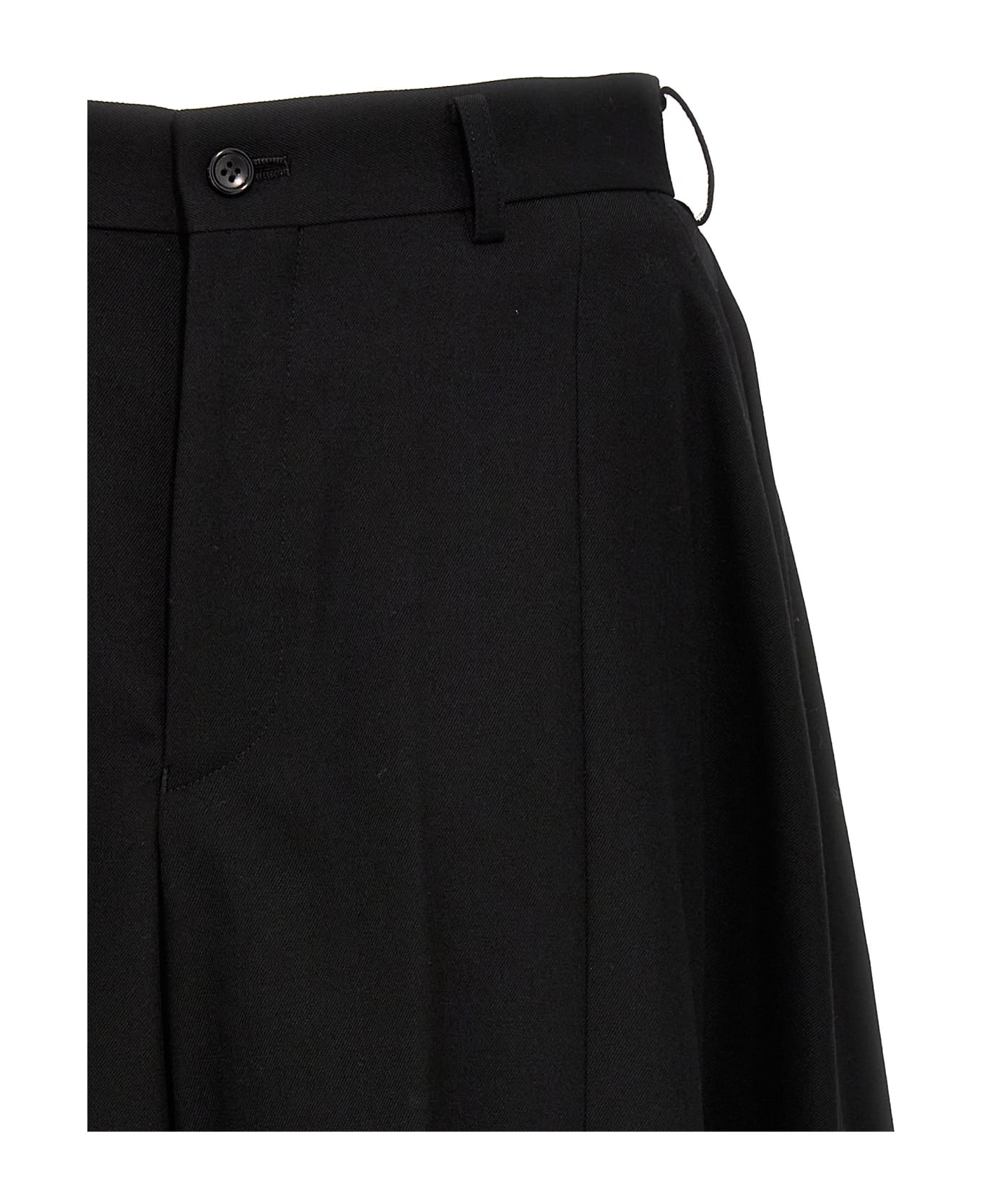 Comme Des Garçons Homme Plus Pleated Wool Bermuda Shorts - Black   ショートパンツ