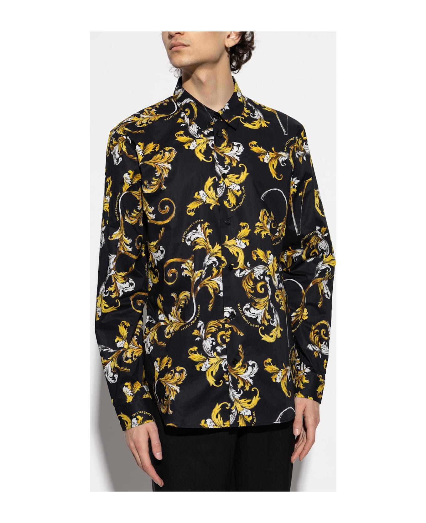 Versace Jeans Couture Patterned Shirt - BLACK/YELLOW