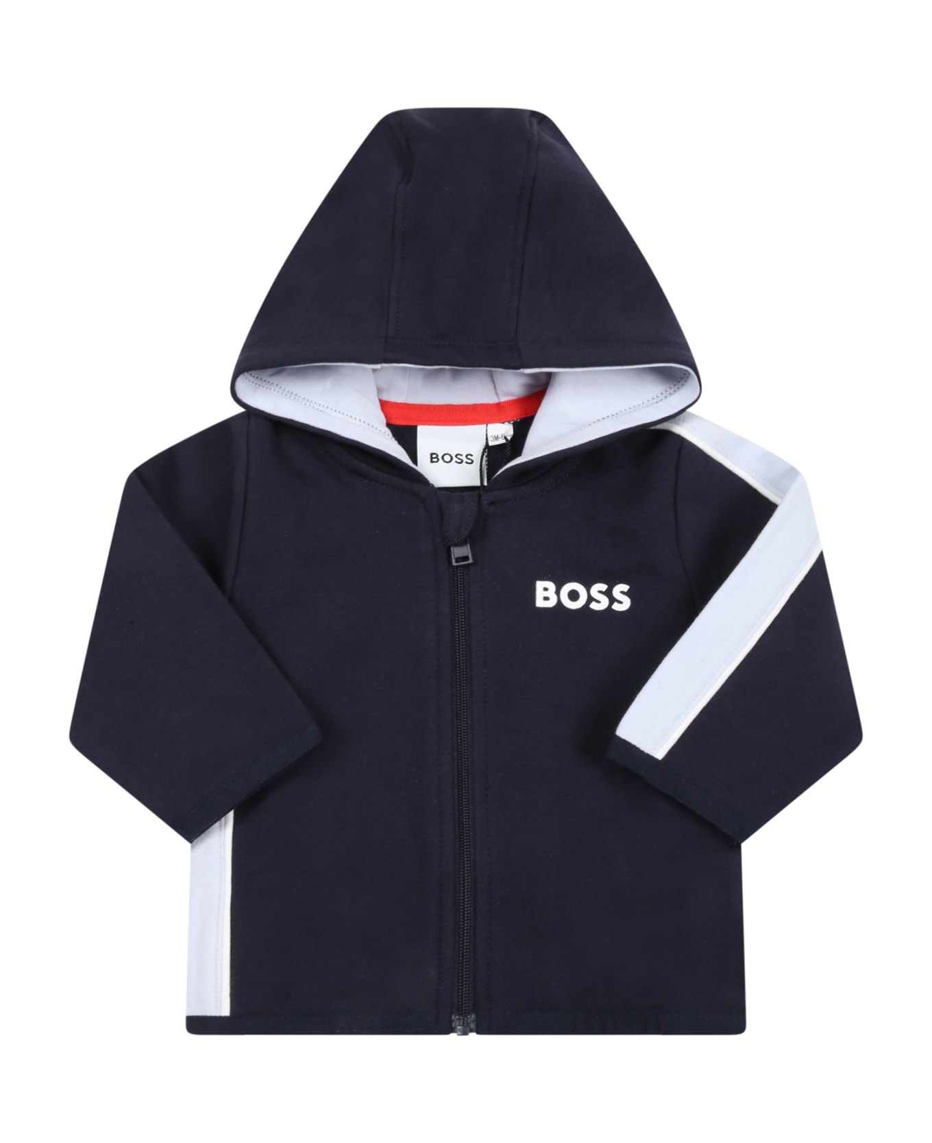 Hugo Boss Blue Tracksuit For Baby Boy With Logo - Blue