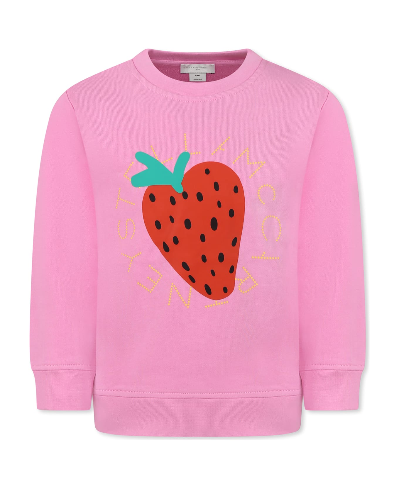 Stella McCartney Kids Pink Sweatshirt For Girl With Strawberry - Pink