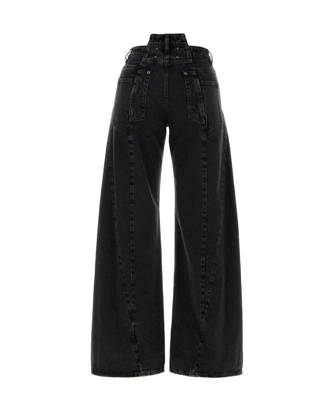Maison Margiela Black Denim Wide-leg Jeans - MEDIUMBLACKSTONE
