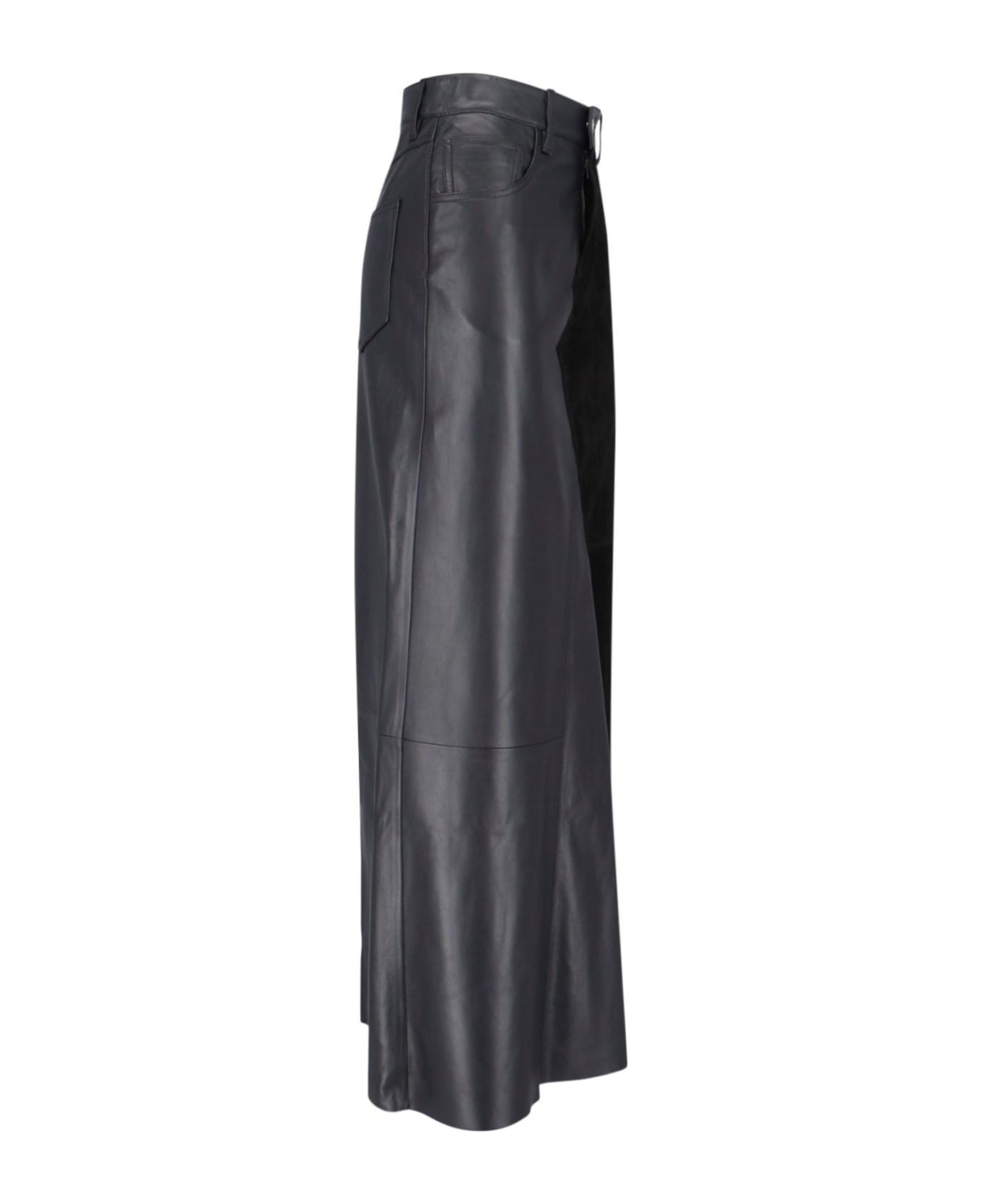 MM6 Maison Margiela Maxi Leather Skirt - Black  