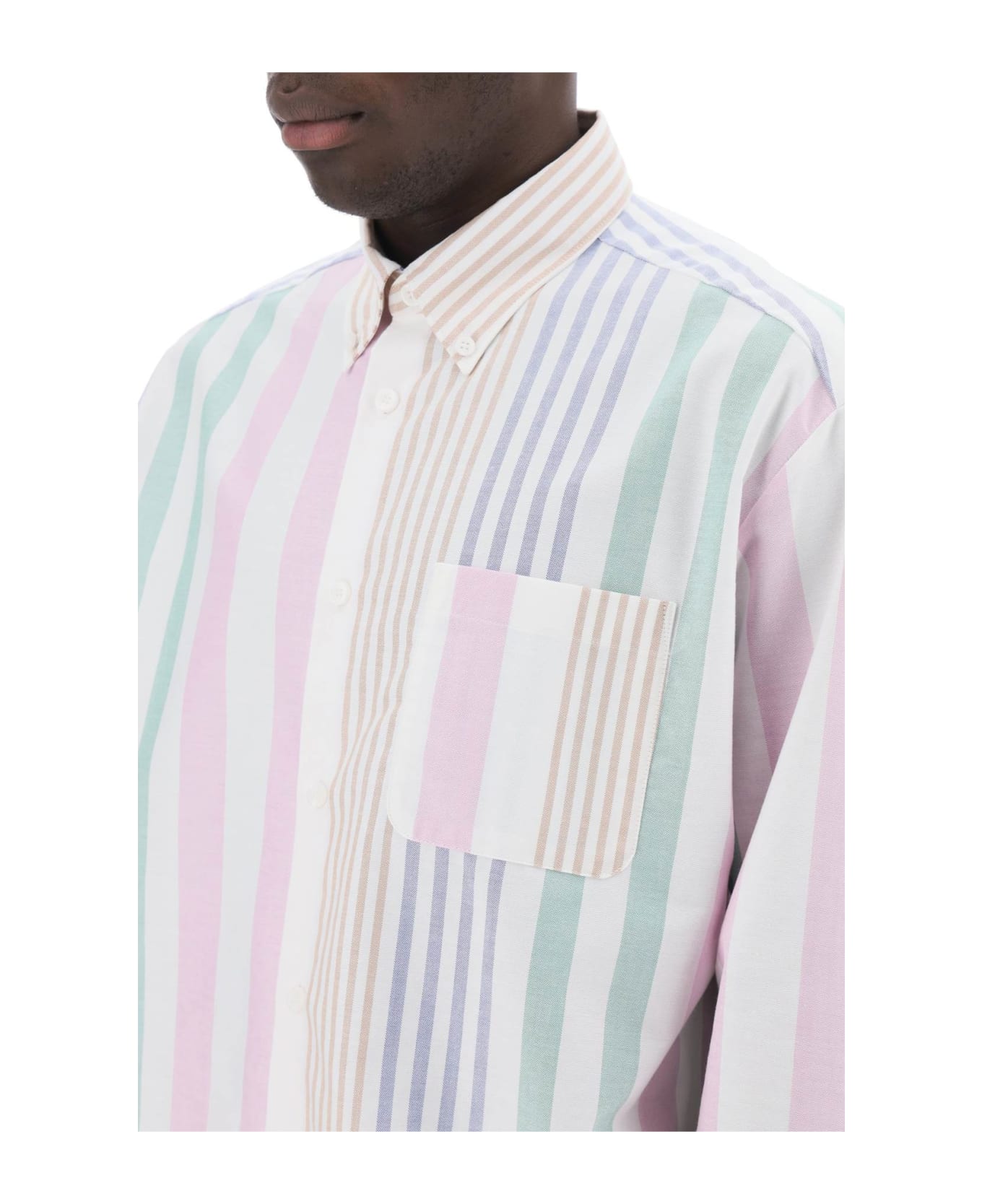A.P.C. Mateo Striped Oxford Shirt - Saa Multicolor