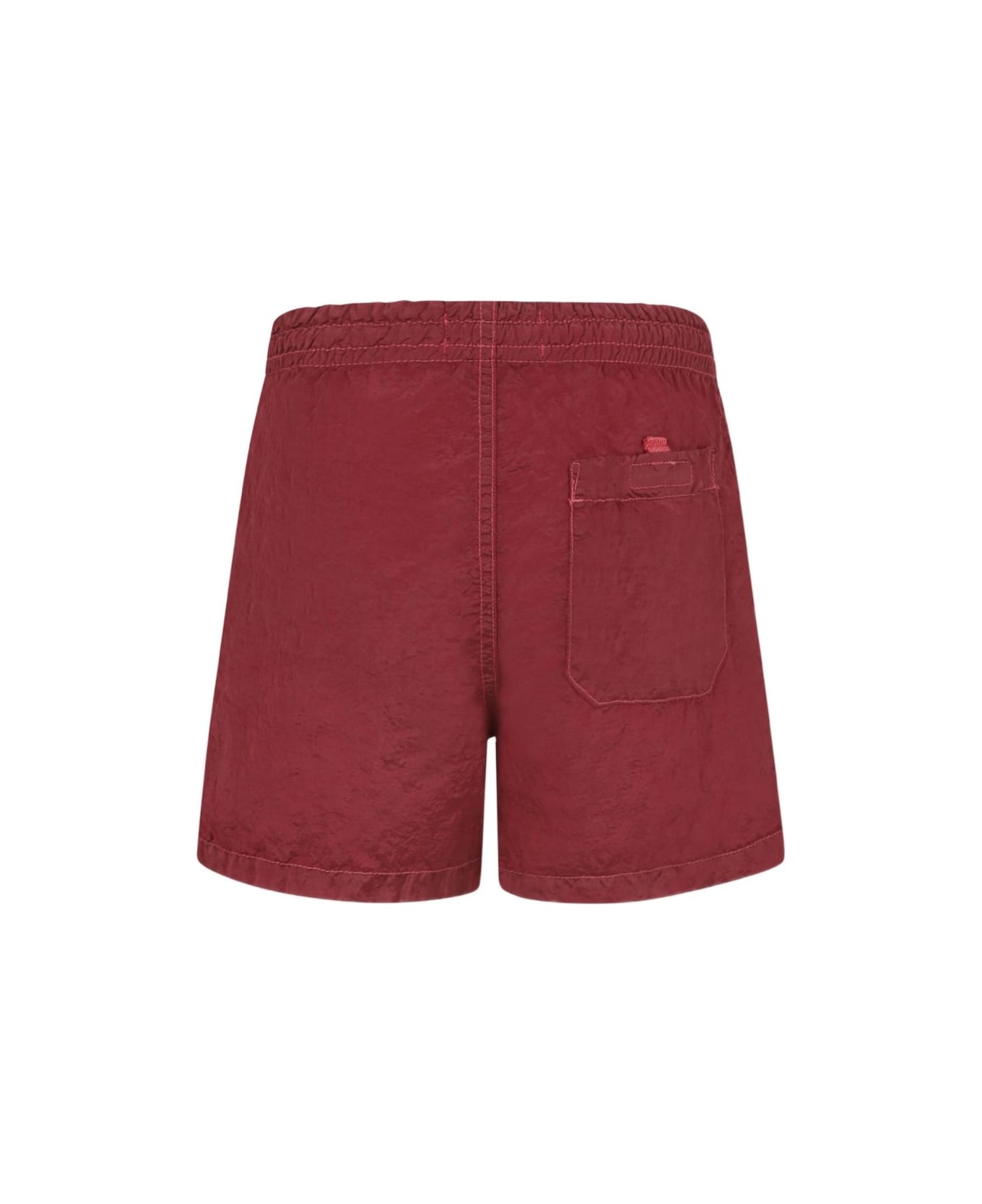 Stone Island Junior Red Swim Shorts With Elastic Waist And Logo Patch On The Front In Tech Fabric Boy - Red