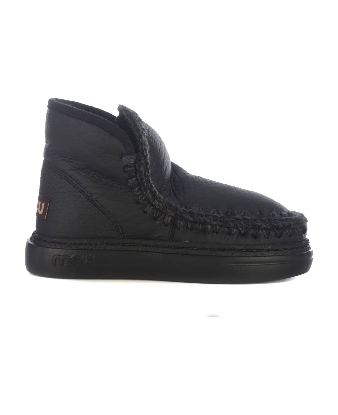 Mou Boots Mou "eskimo Bold" In Real Leather - Nero