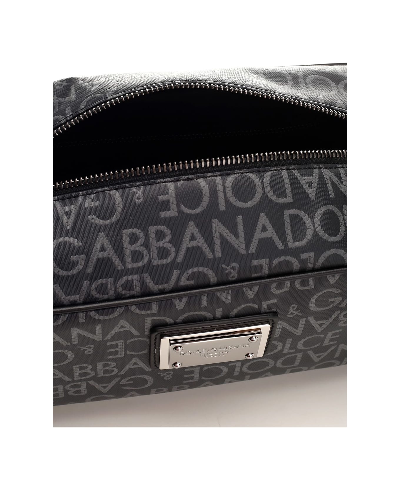 Dolce & Gabbana Logo All-over Top Zip Pouch - Black / Grey 財布
