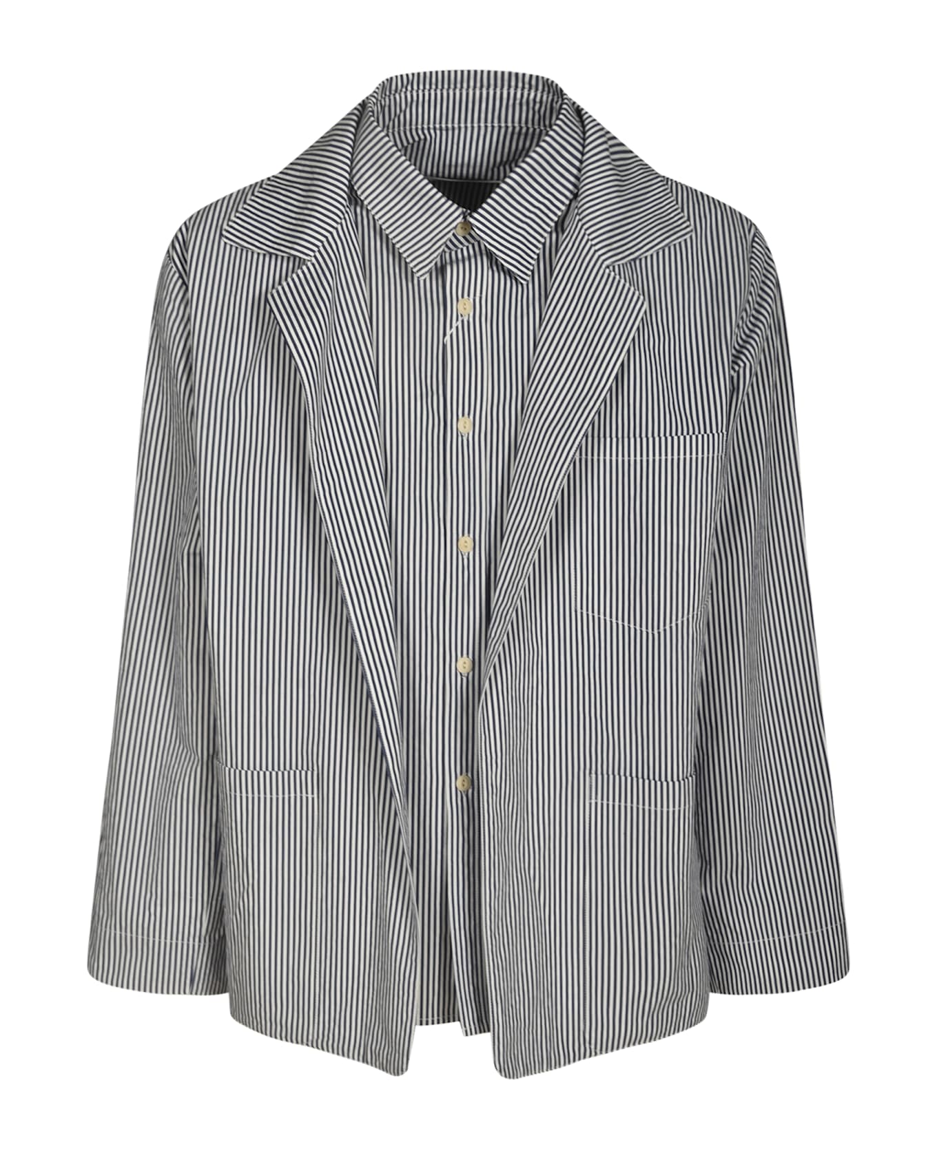 Maison Margiela Layered Stripe Shirt - Blue/White