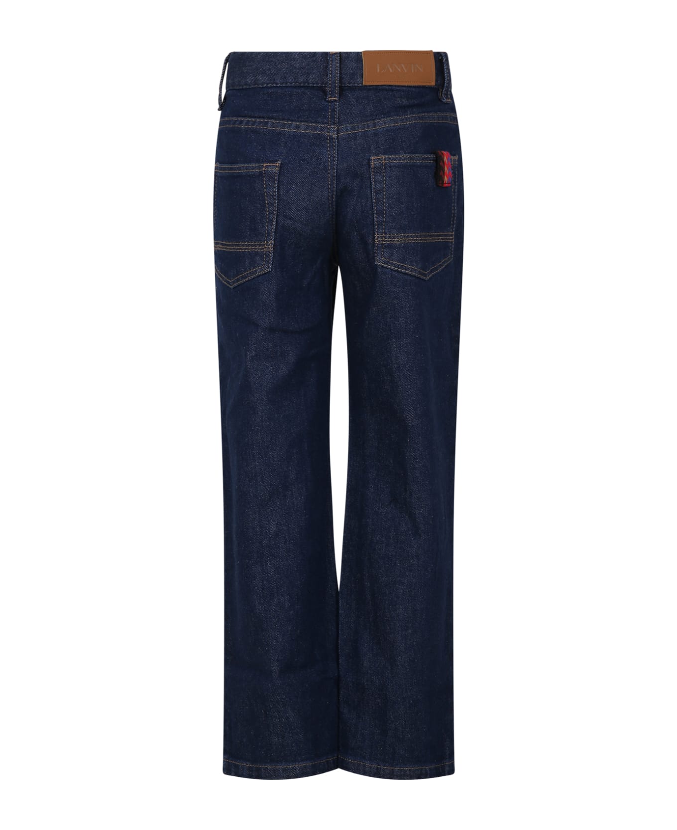 Lanvin Light-blue Jeans For Boy With Embroidered Logo - Denim ボトムス