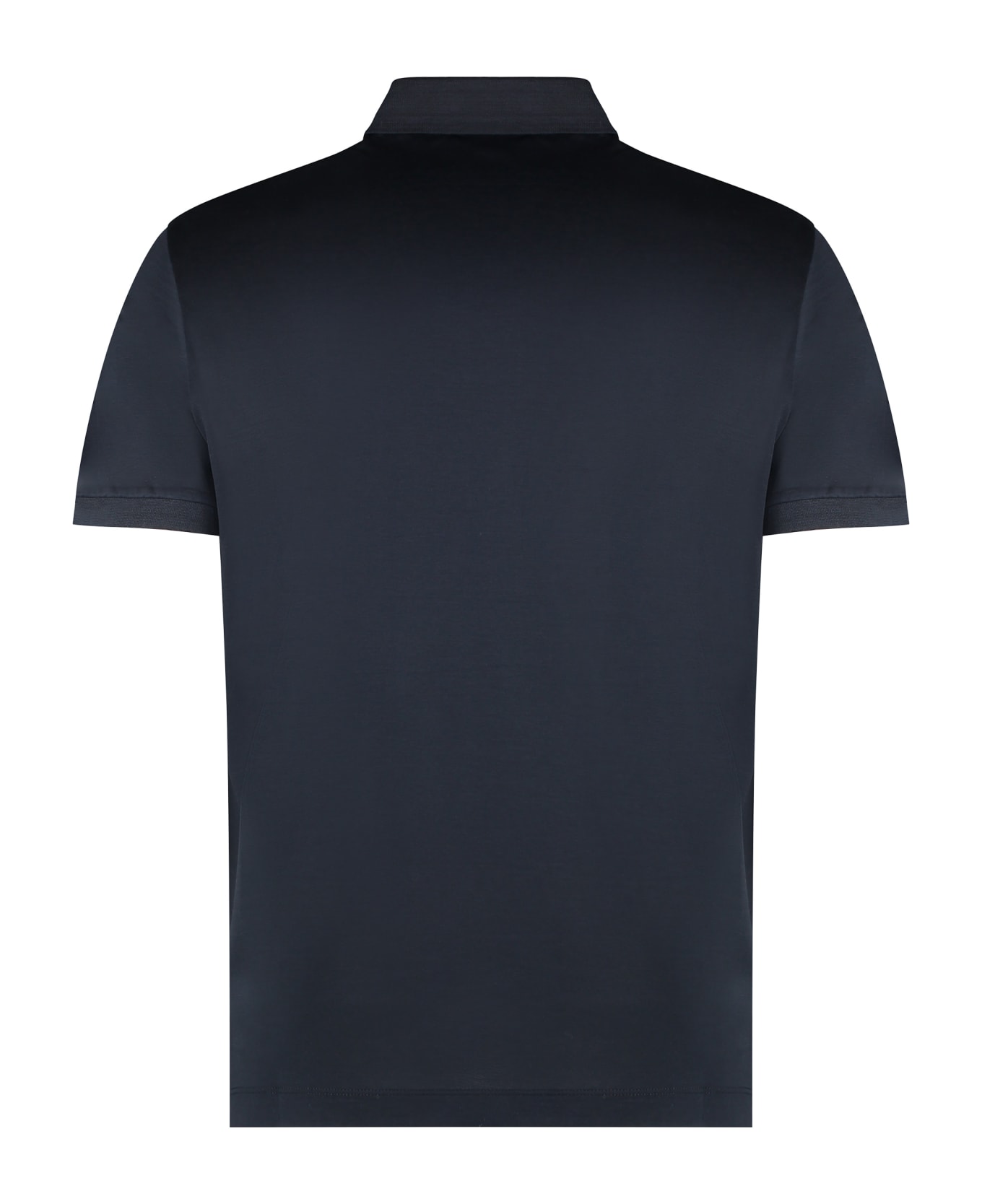 Emporio Armani Cotton Blend Polo Shirt - blue ポロシャツ