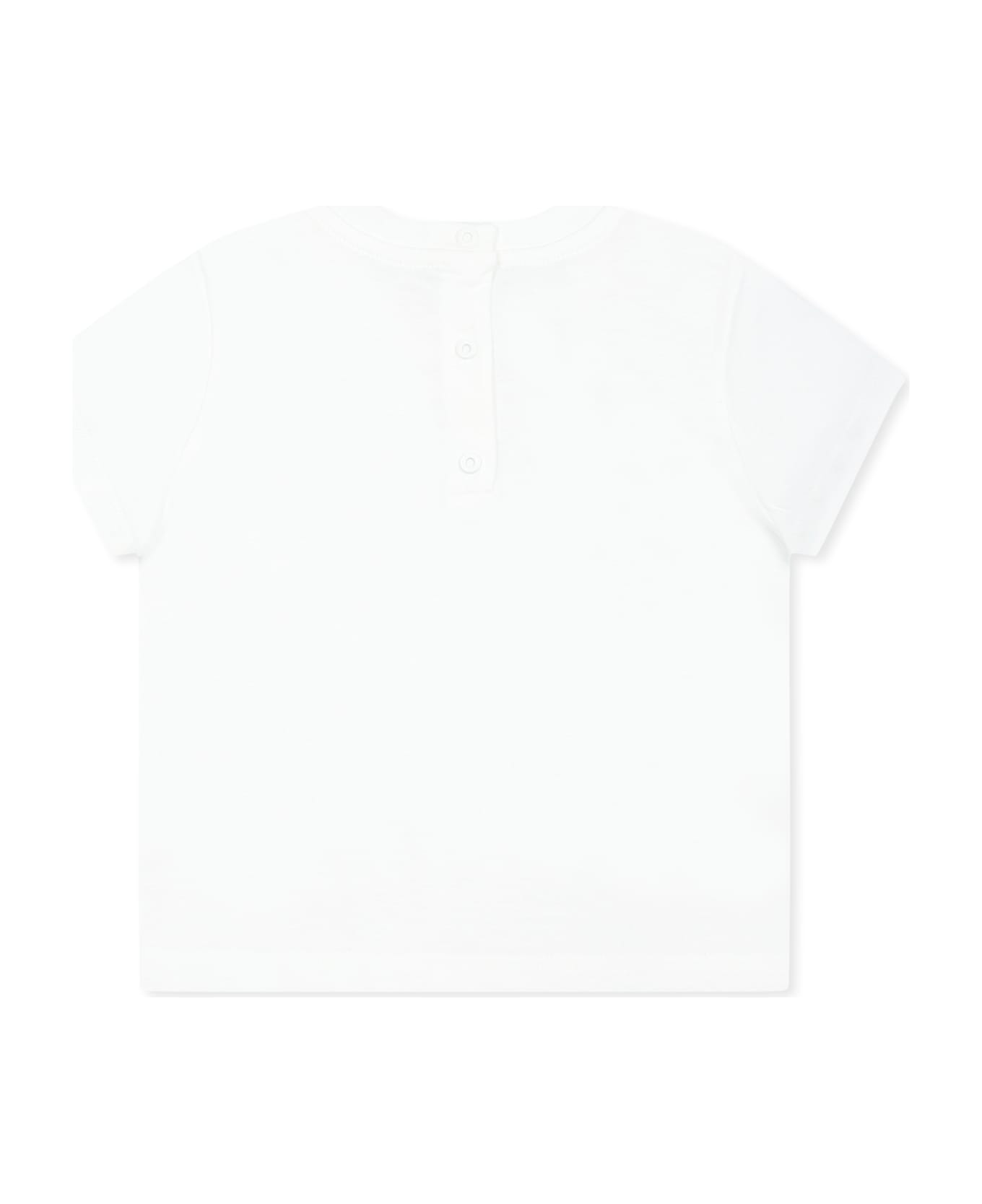 Fendi White T-shirt For Babykids With Logo - White