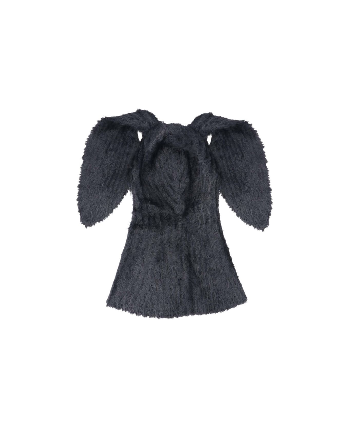 Charles Jeffrey Loverboy "fluffy Chunky Rabbit" Balaclava - Black  