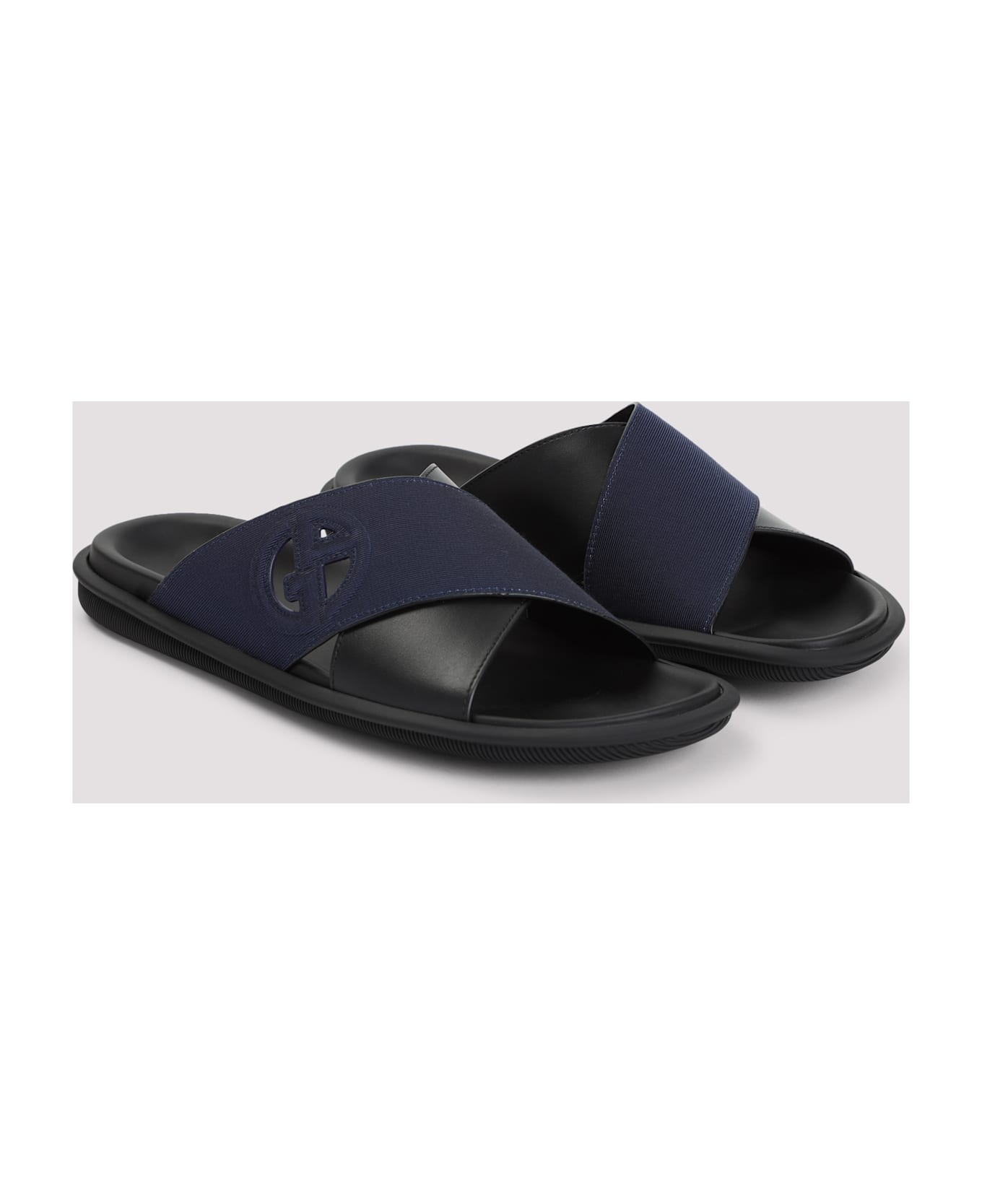 Giorgio Armani Cross Sandals - Nero Notte