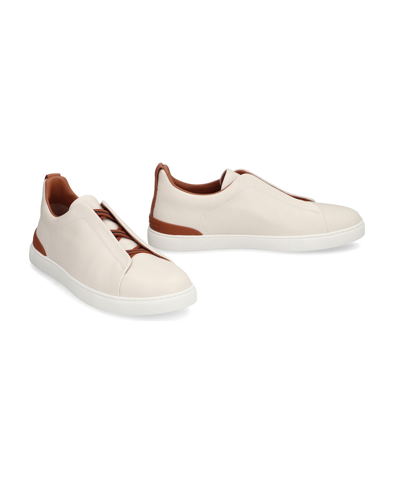 Zegna Triple Stitch Slip-on Sneakers - Natural