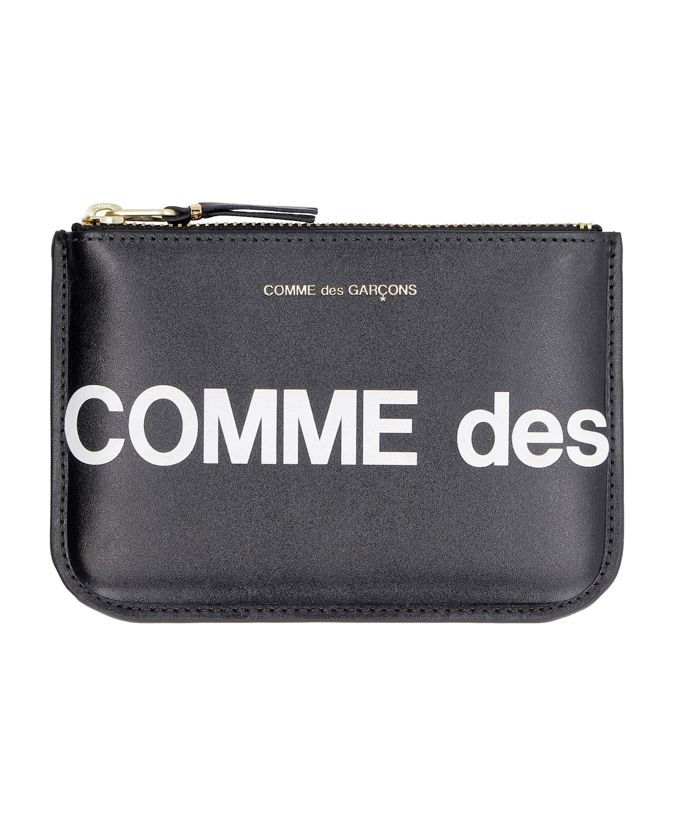 Comme des Garçons Wallet Logo Detail Leather Pouch - black