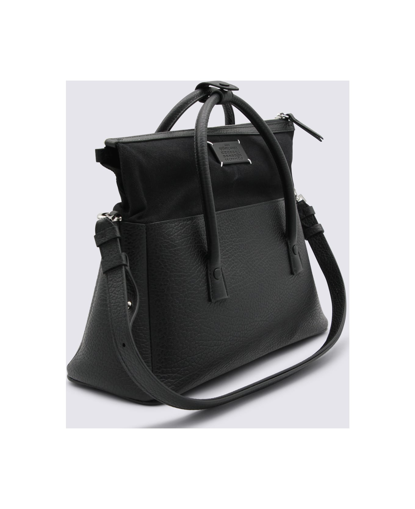 Maison Margiela Black Leather Top Handle Bag - Black
