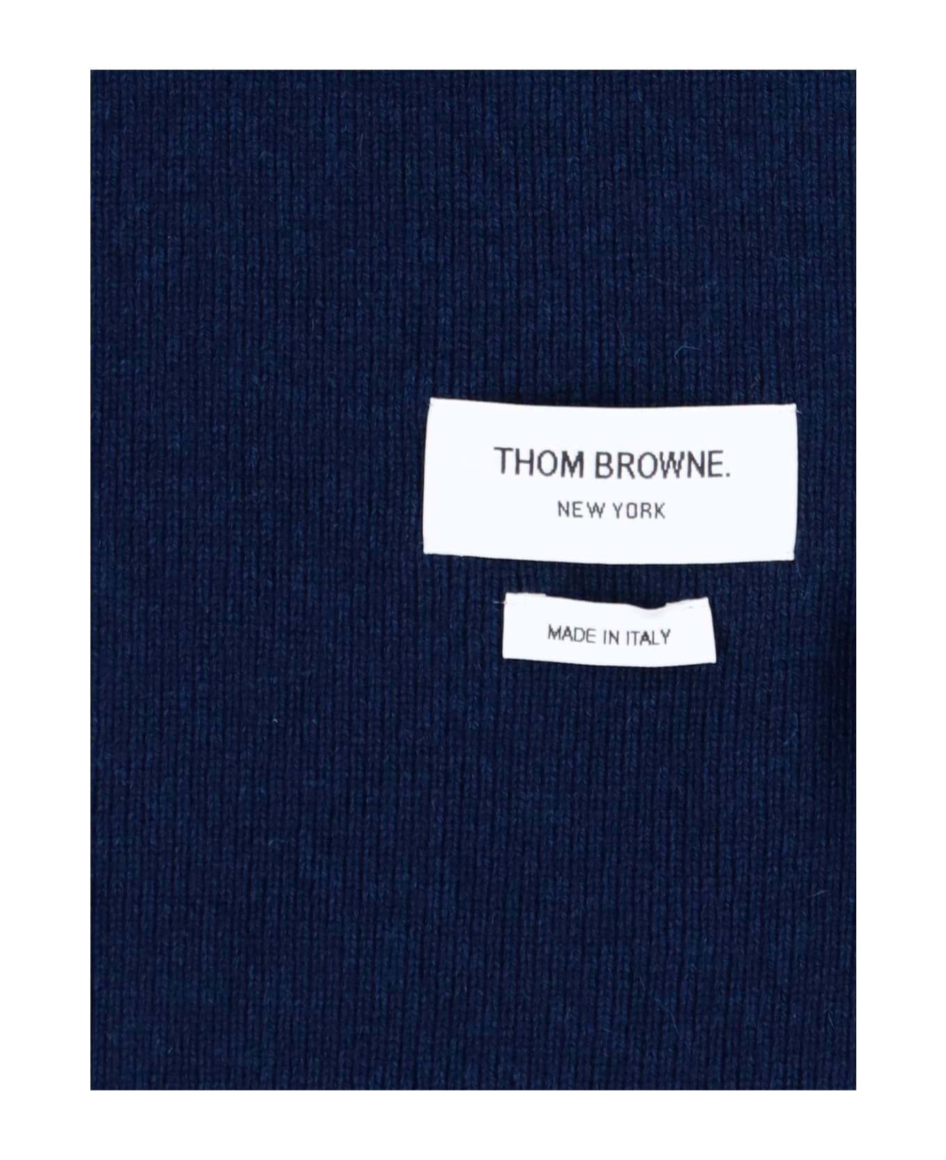 Thom Browne Striped Detail Scarf - Blue