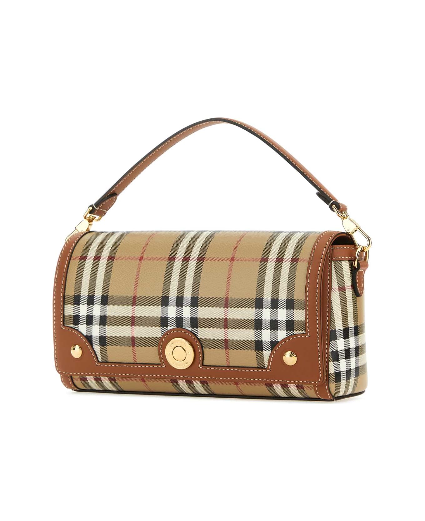 Burberry Printed Canvas And Leather Note Handbag - VNTGCHKBRIARBROWN