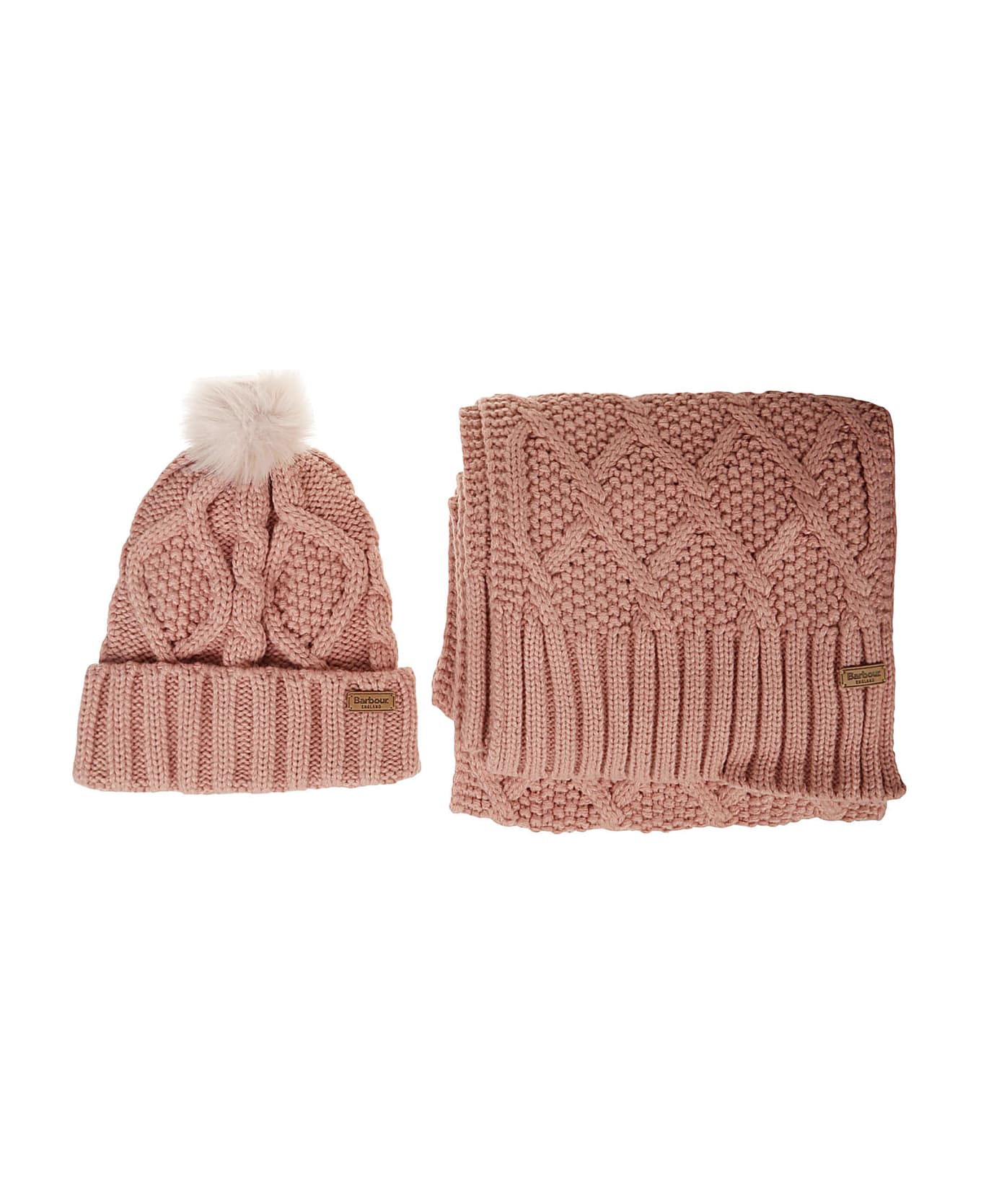 Barbour Ridley Beanie Scarf Gift Set - Dusty Rose