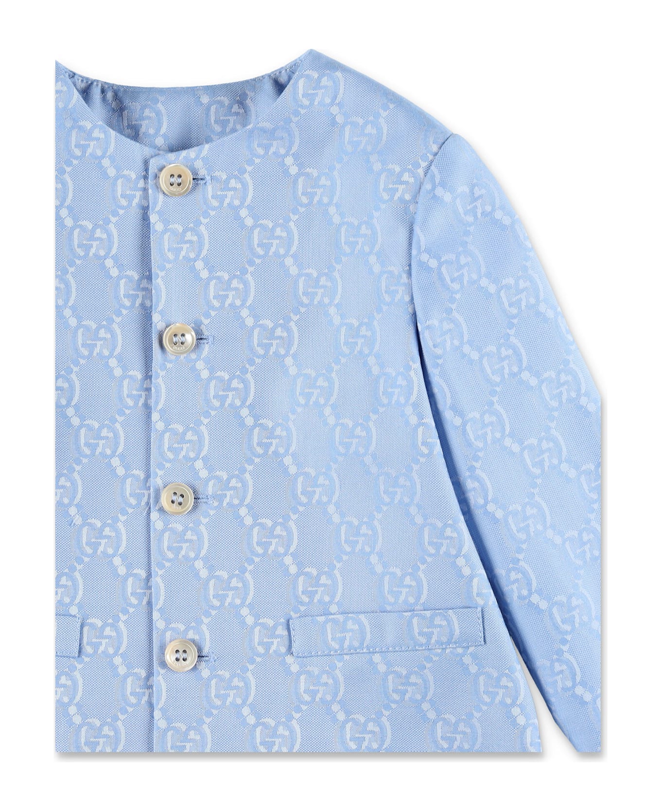 Gucci Kid - Gg Shadow Cotton Jacket - LIGHT BLUE