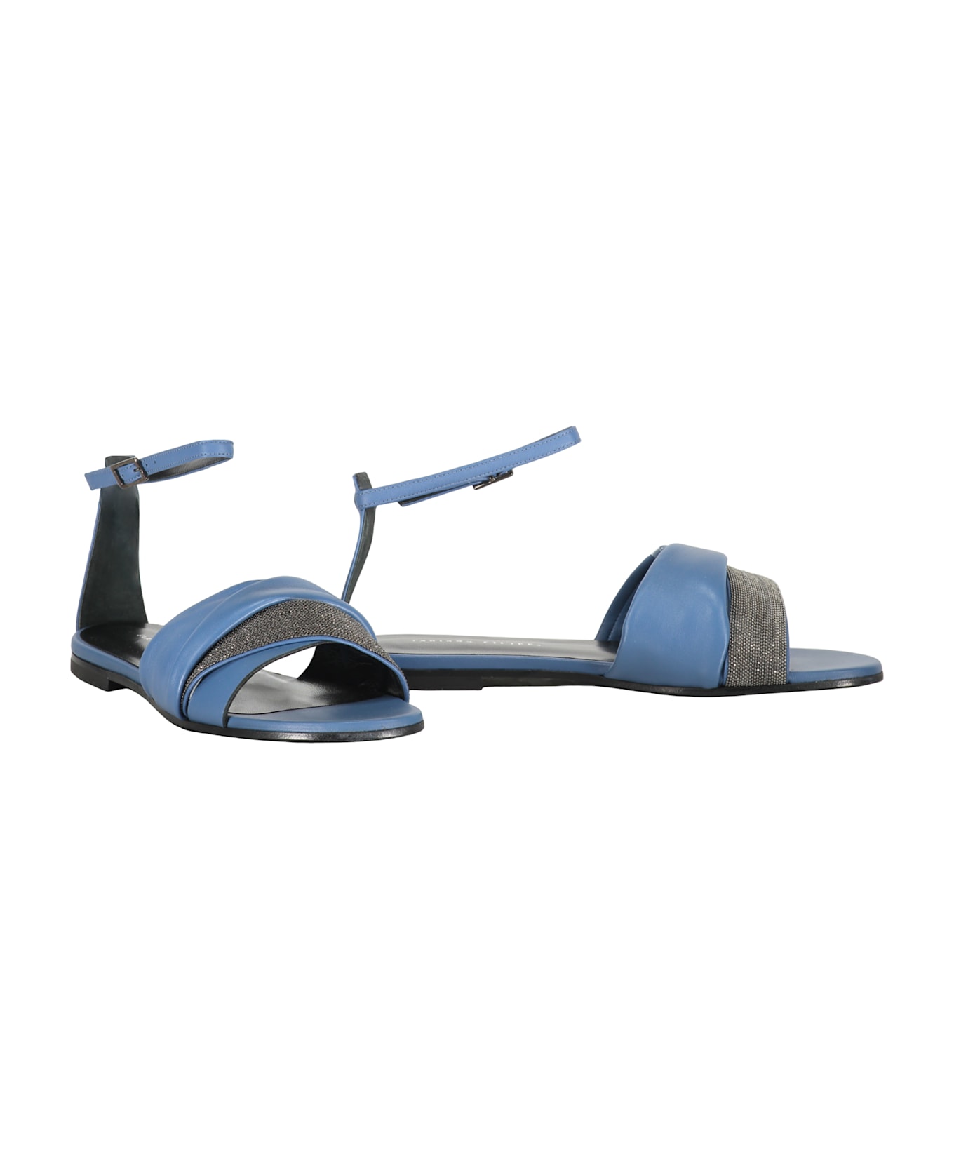 Fabiana Filippi Leather Sandals - blue