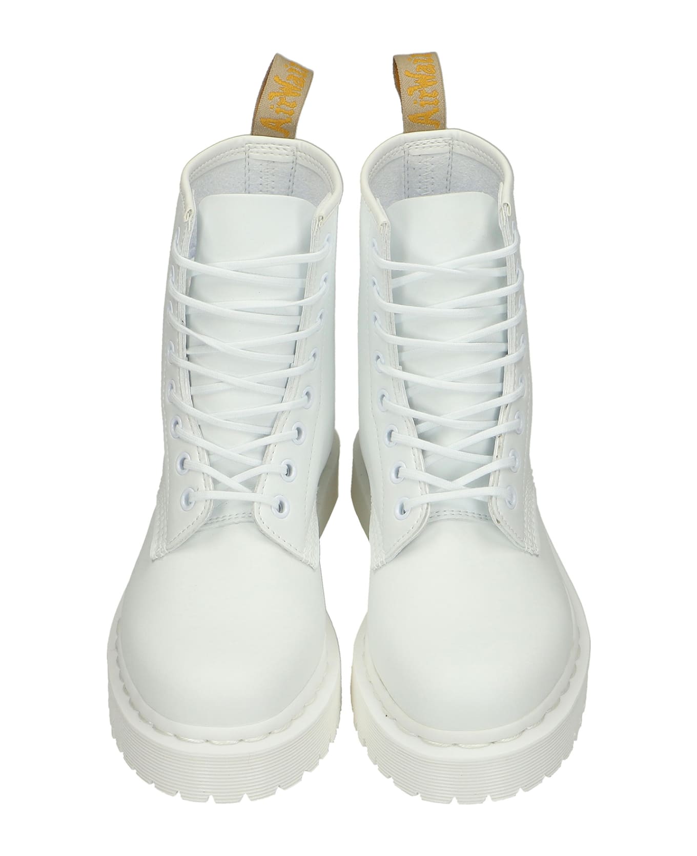 Dr. Martens Vegan 1460 Combat Boots In White Leather - white