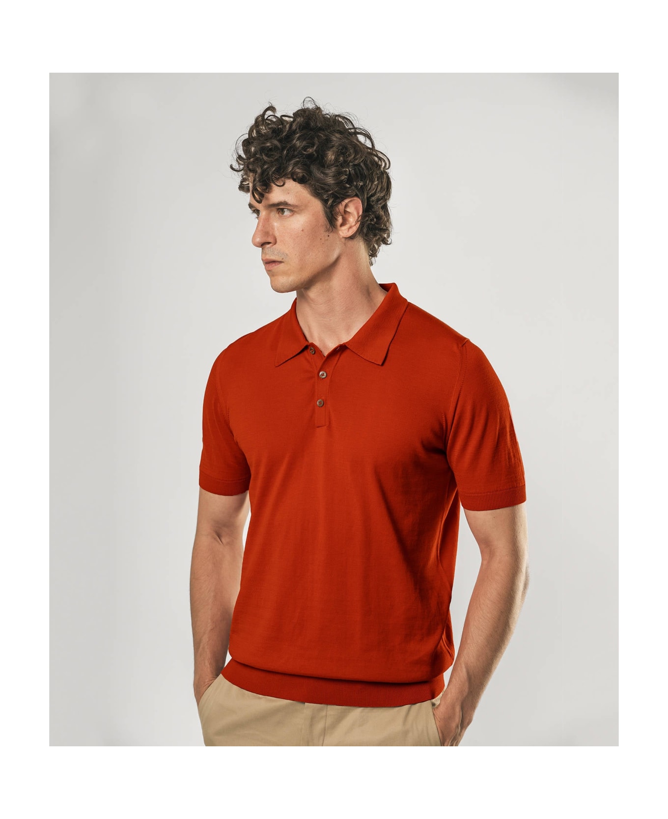 Larusmiani Ischia Polo Sweater - Red
