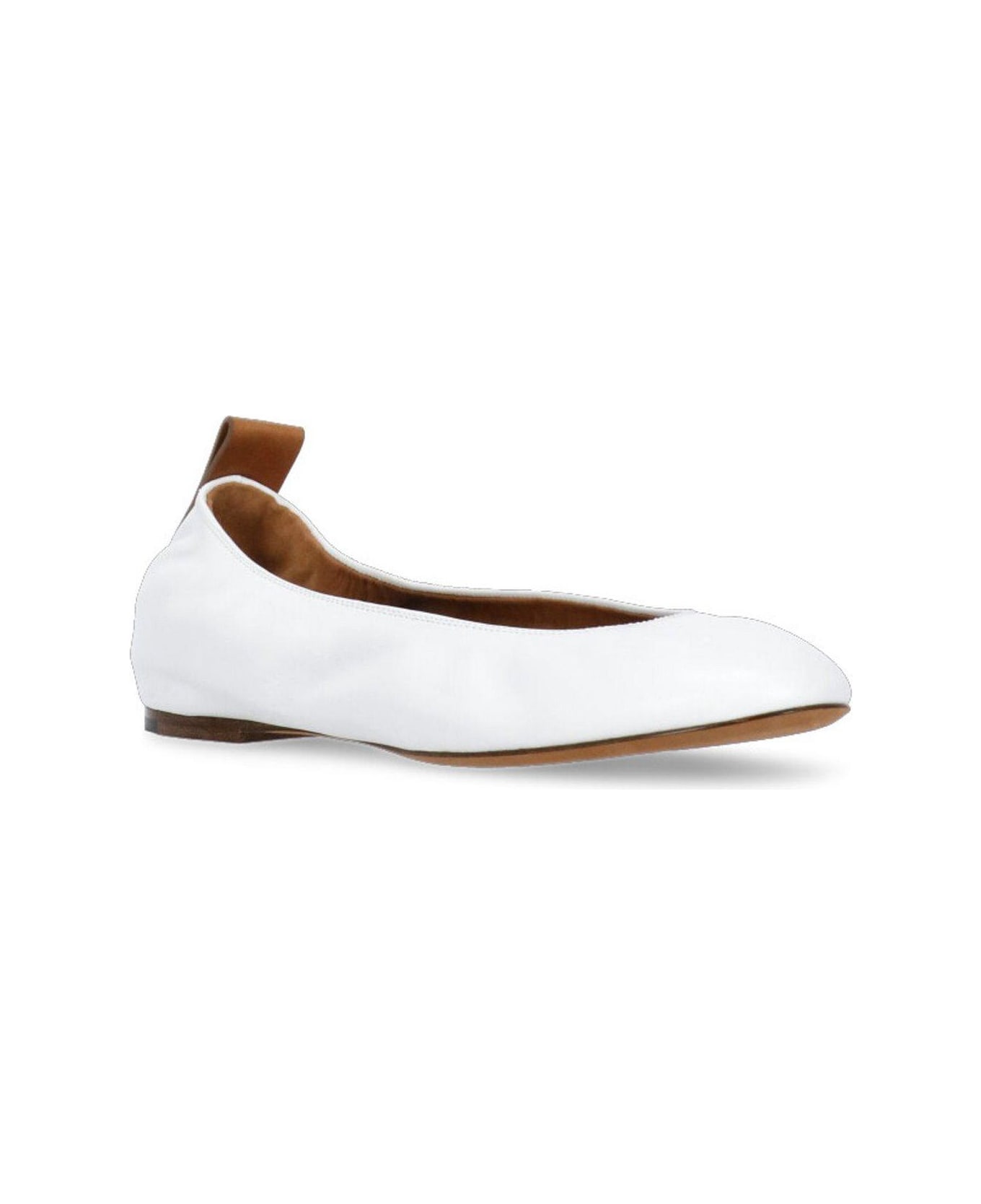 Lanvin Ruch Detailed Slip-on Ballerina Shoes - White フラットシューズ