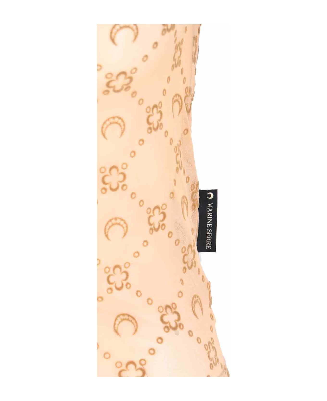 Marine Serre 
moonogram Mesh Flock
 T-shirt - Beige
