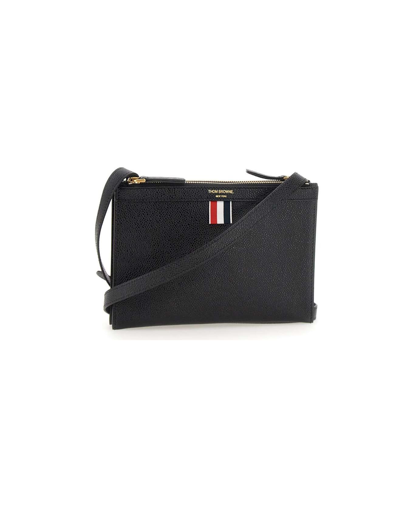 Thom Browne 'small Document Holder ' Shoulder Bag Leather - BLACK ショルダーバッグ