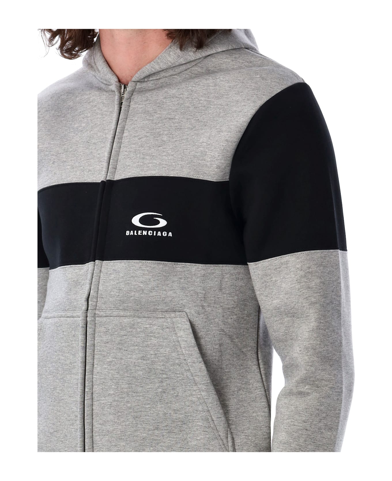 Balenciaga Sweatsuit Hoodie - Heather Grey/black フリース