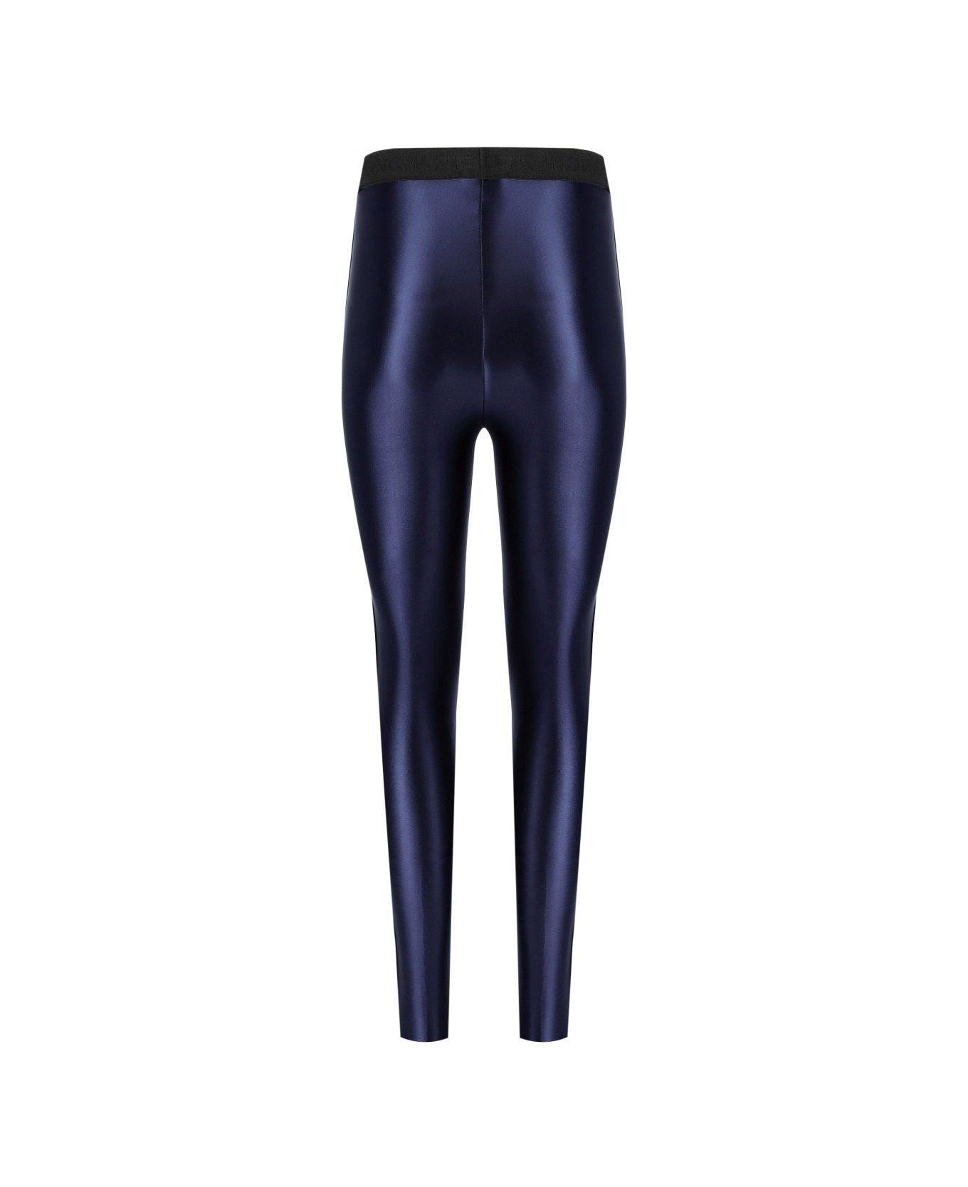 Elisabetta Franchi Logoed Elastic Shiny Leggings - Blu