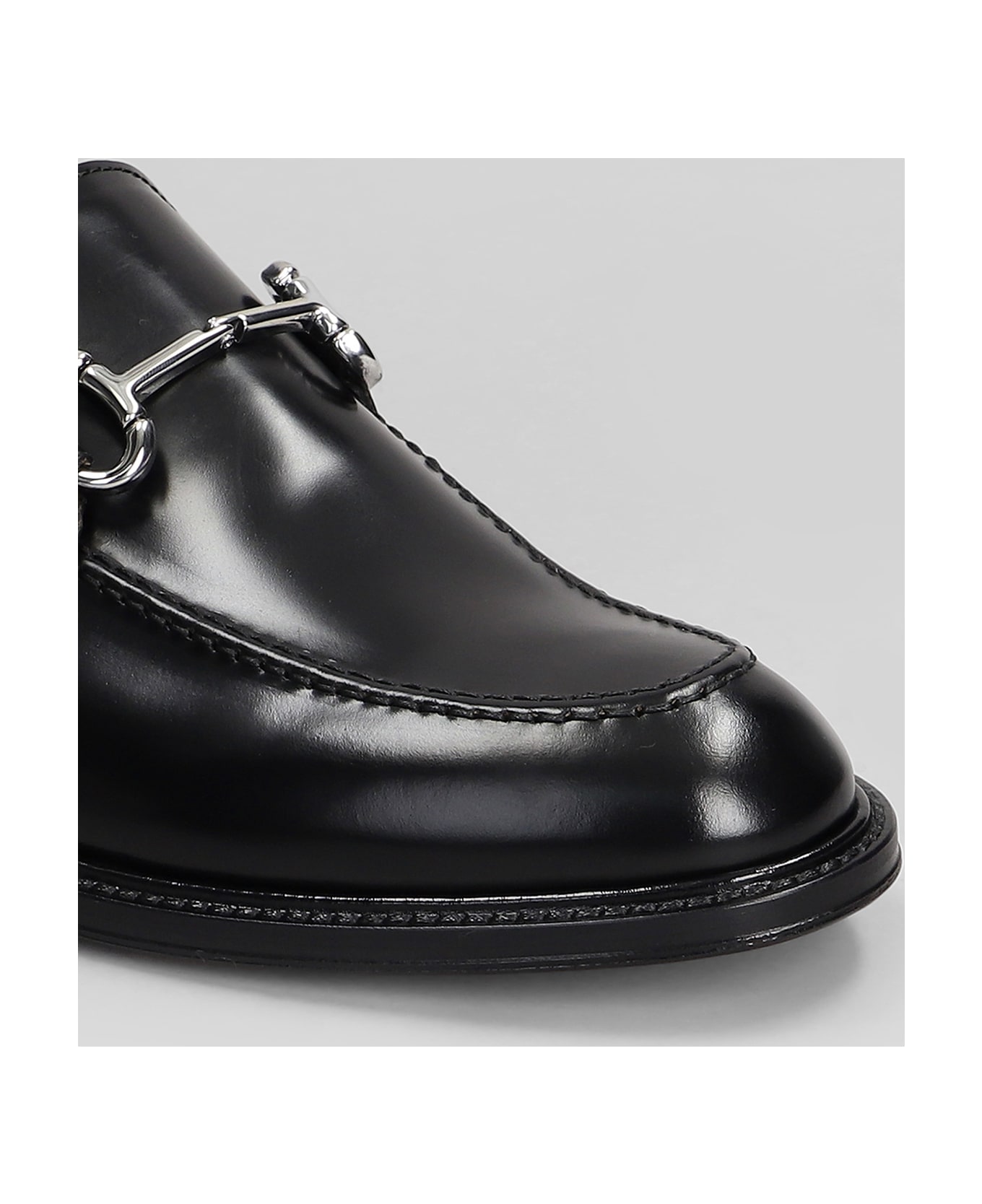 Green George Loafers In Black Leather - black