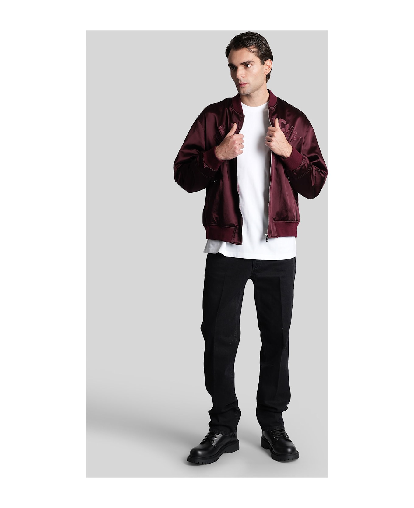 Givenchy Bomber Jacket In Bordeaux Cotton - bordeaux