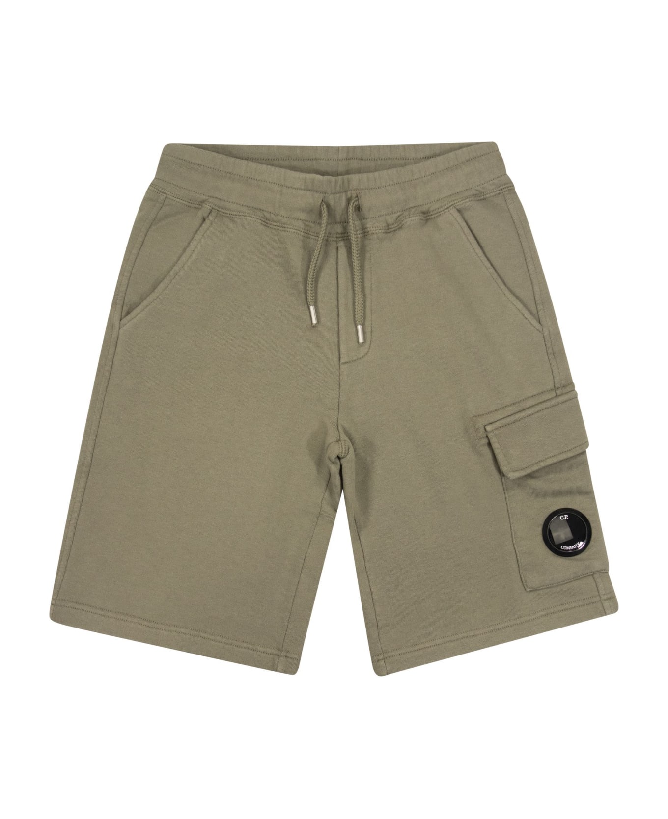 C.P. Company Bermuda Shorts With Cargo Pocket Lens - Green