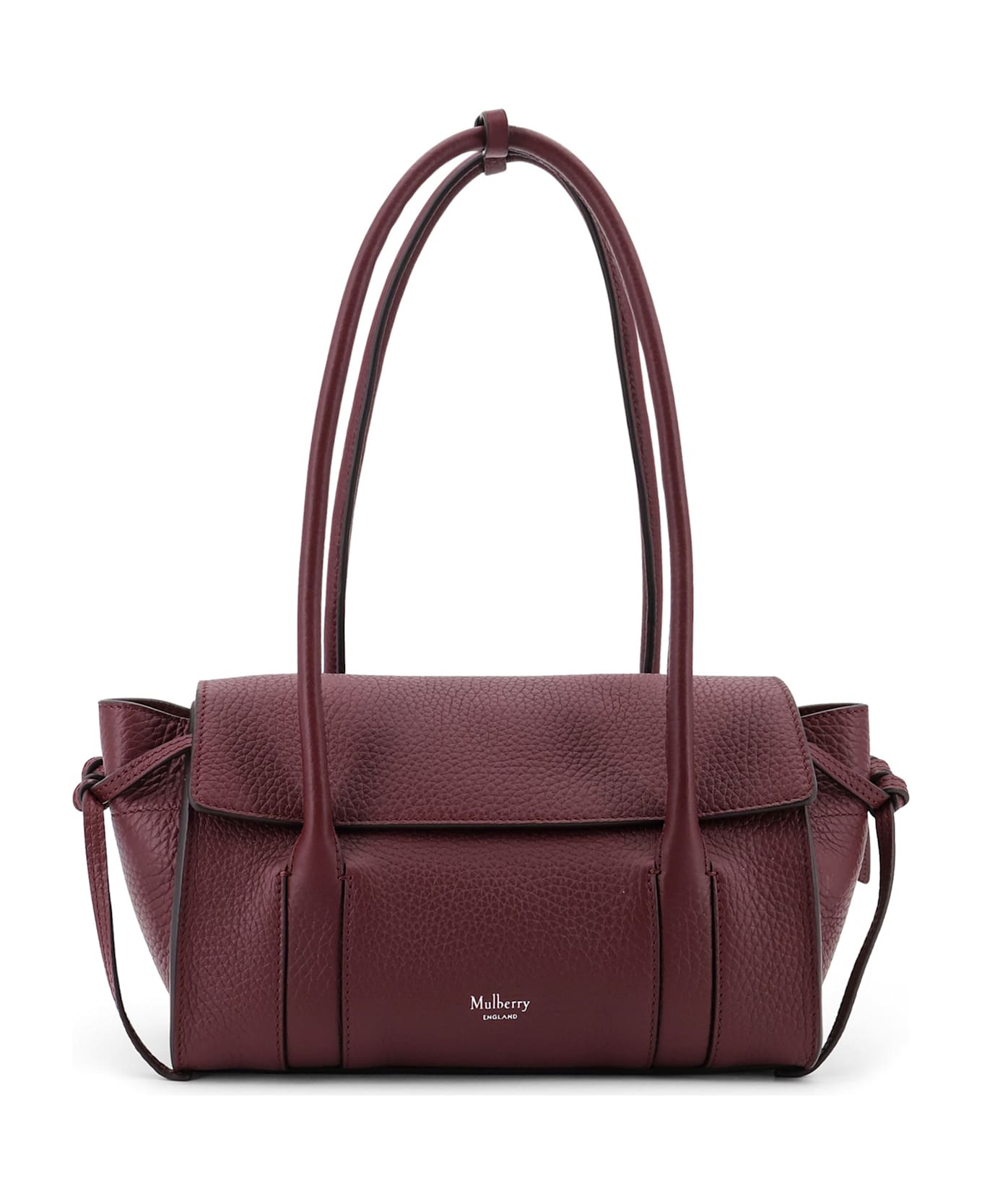 Mulberry Leathershoulder Bag With Logo - Black cherry