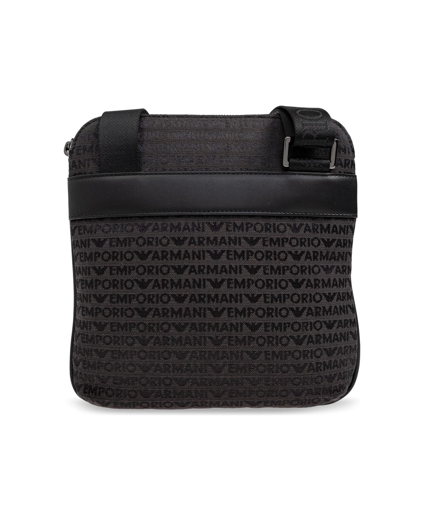 Emporio Armani Shoulder Bag With Monogram - Black