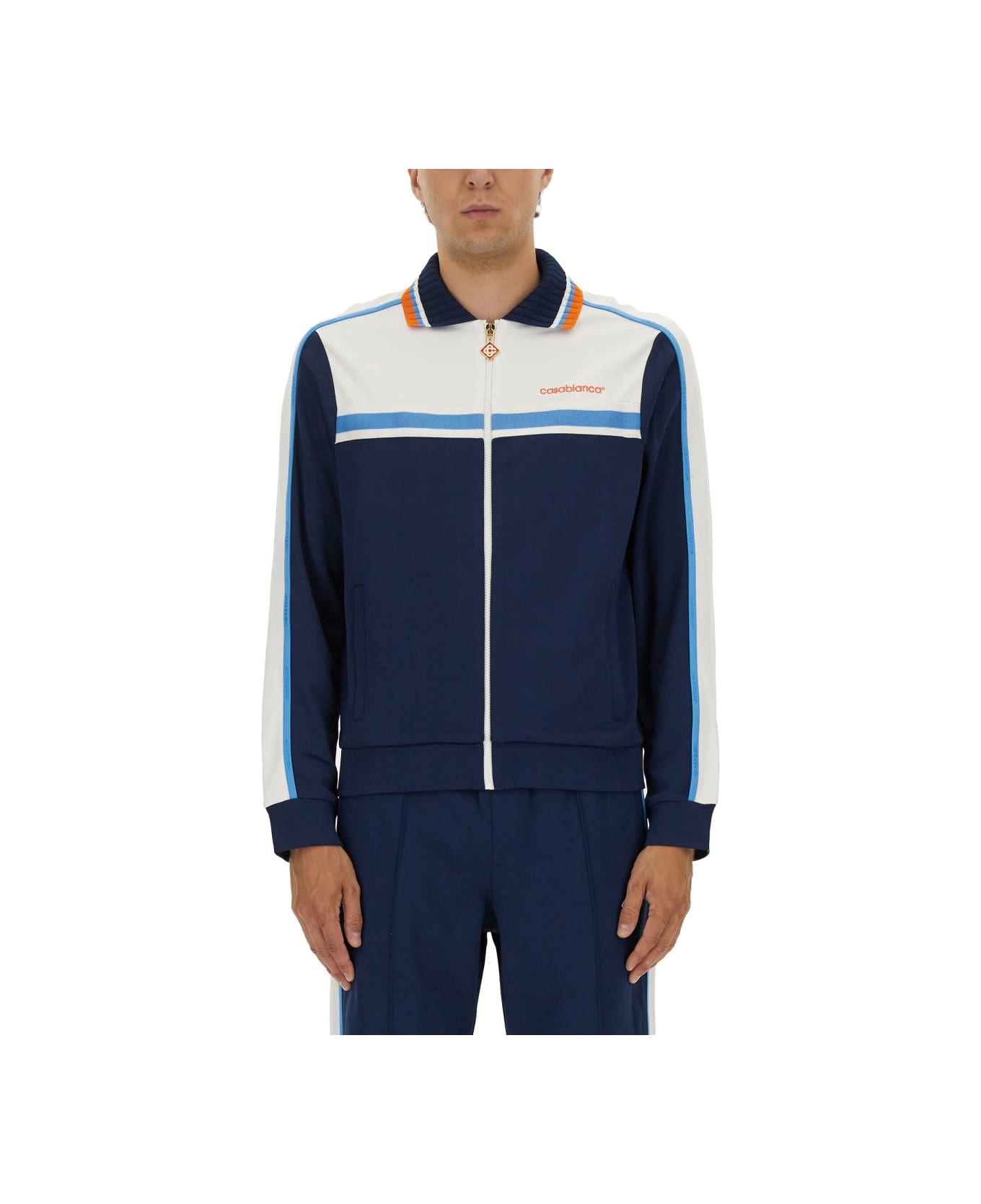 Casablanca Pique Truck Jacket - BLUE