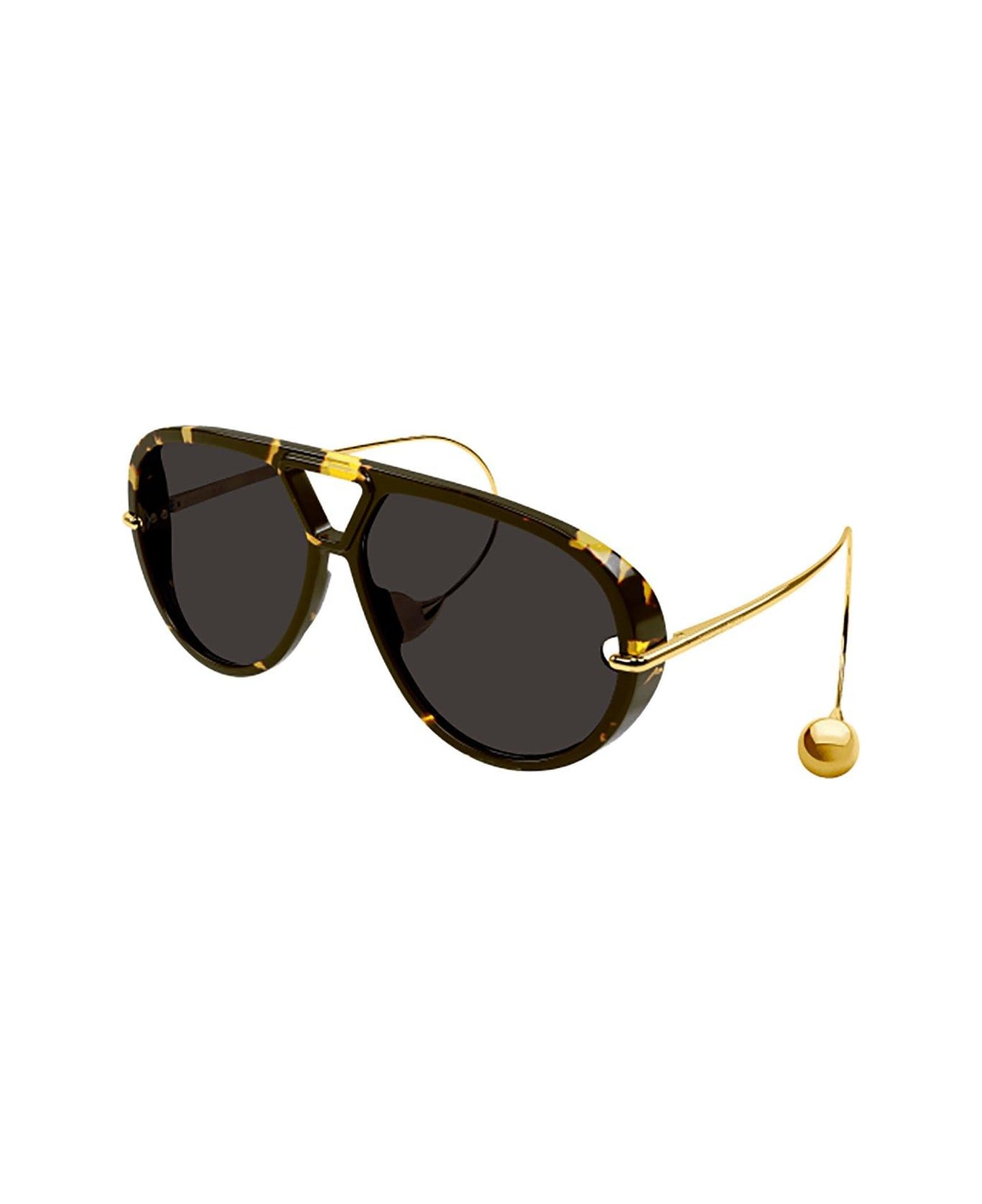 Bottega Veneta Eyewear Pilot Frame Sunglasses - HAVANA-GOLD-GREY