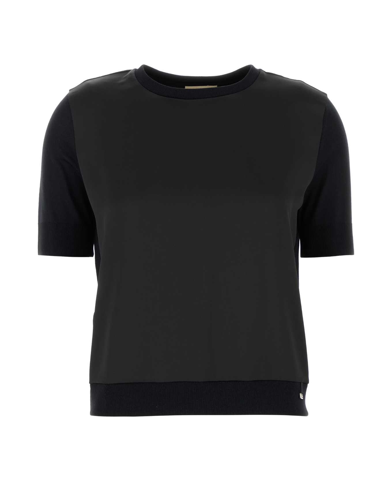 Herno Black Satin T-shirt - NERO