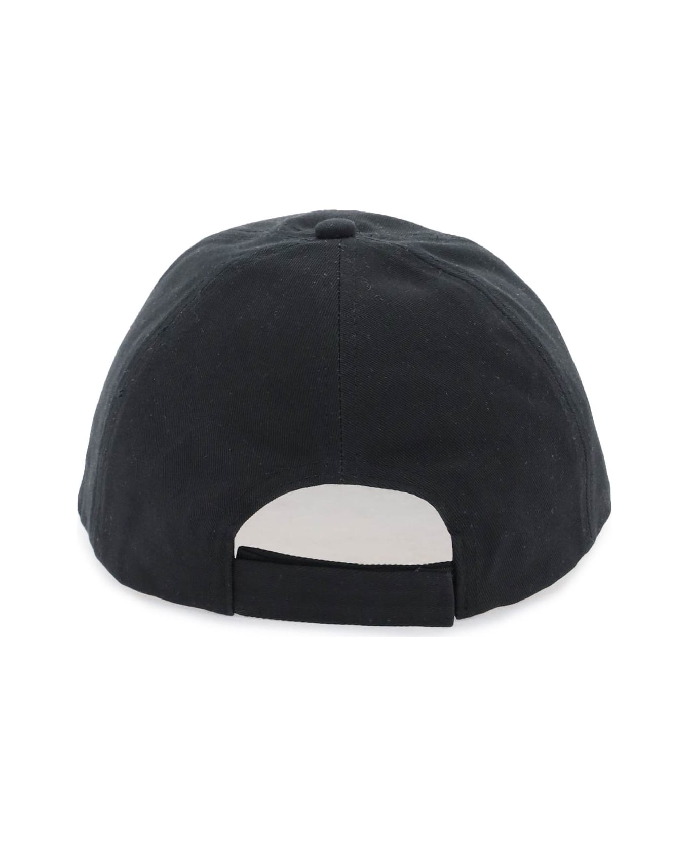 Ganni Baseball Cap With Logo Embroidery - BLACK (Black)